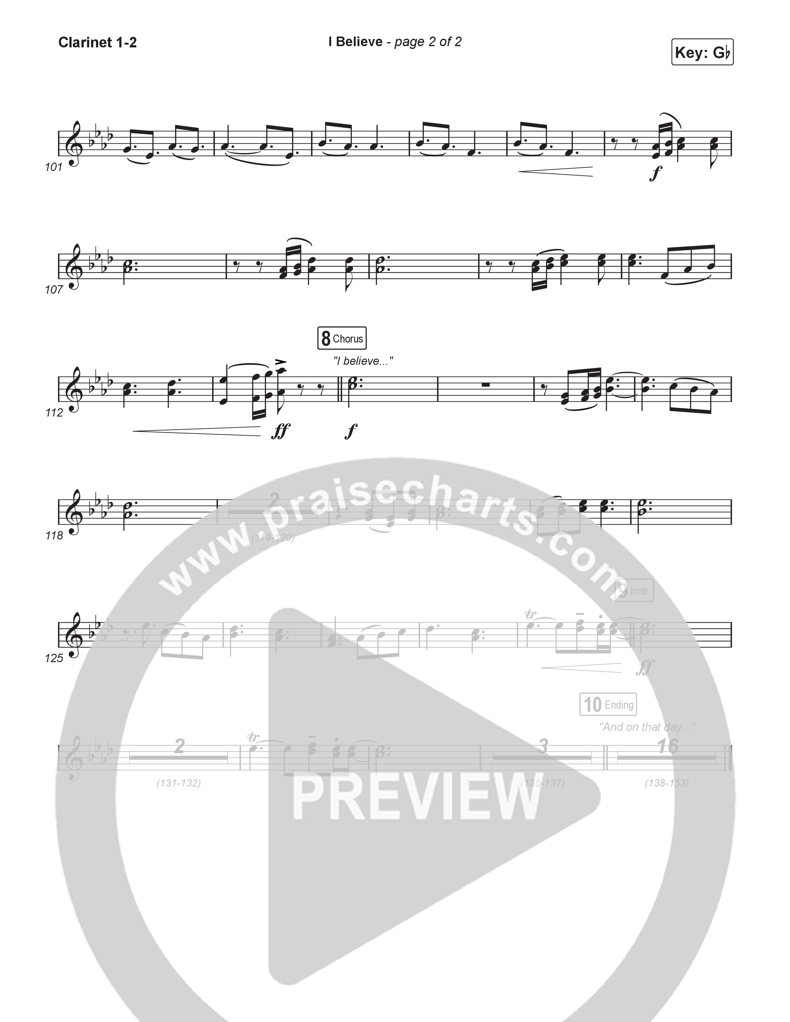 I Believe (Worship Choir/SAB) Clarinet 1/2 (Charity Gayle / Arr. Luke Gambill)