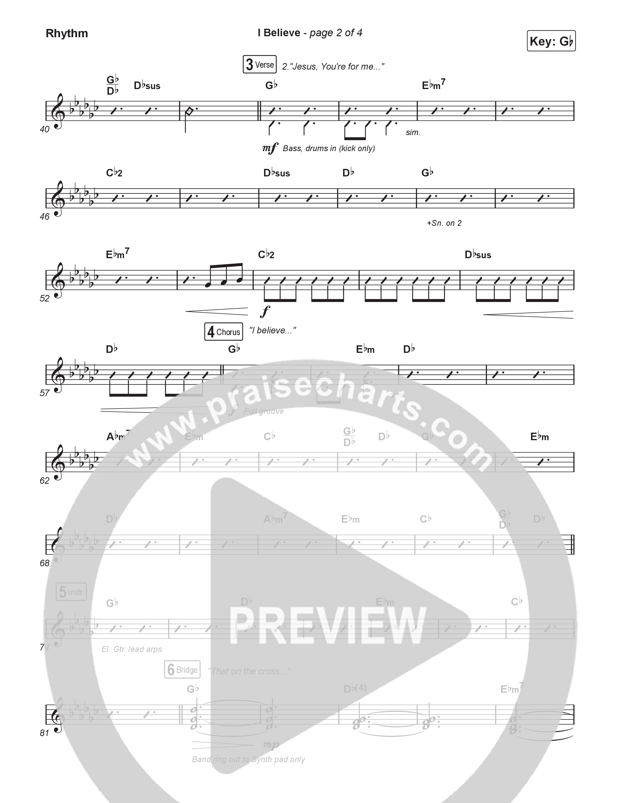 I Believe (Worship Choir/SAB) Rhythm Chart (Charity Gayle / Arr. Luke Gambill)