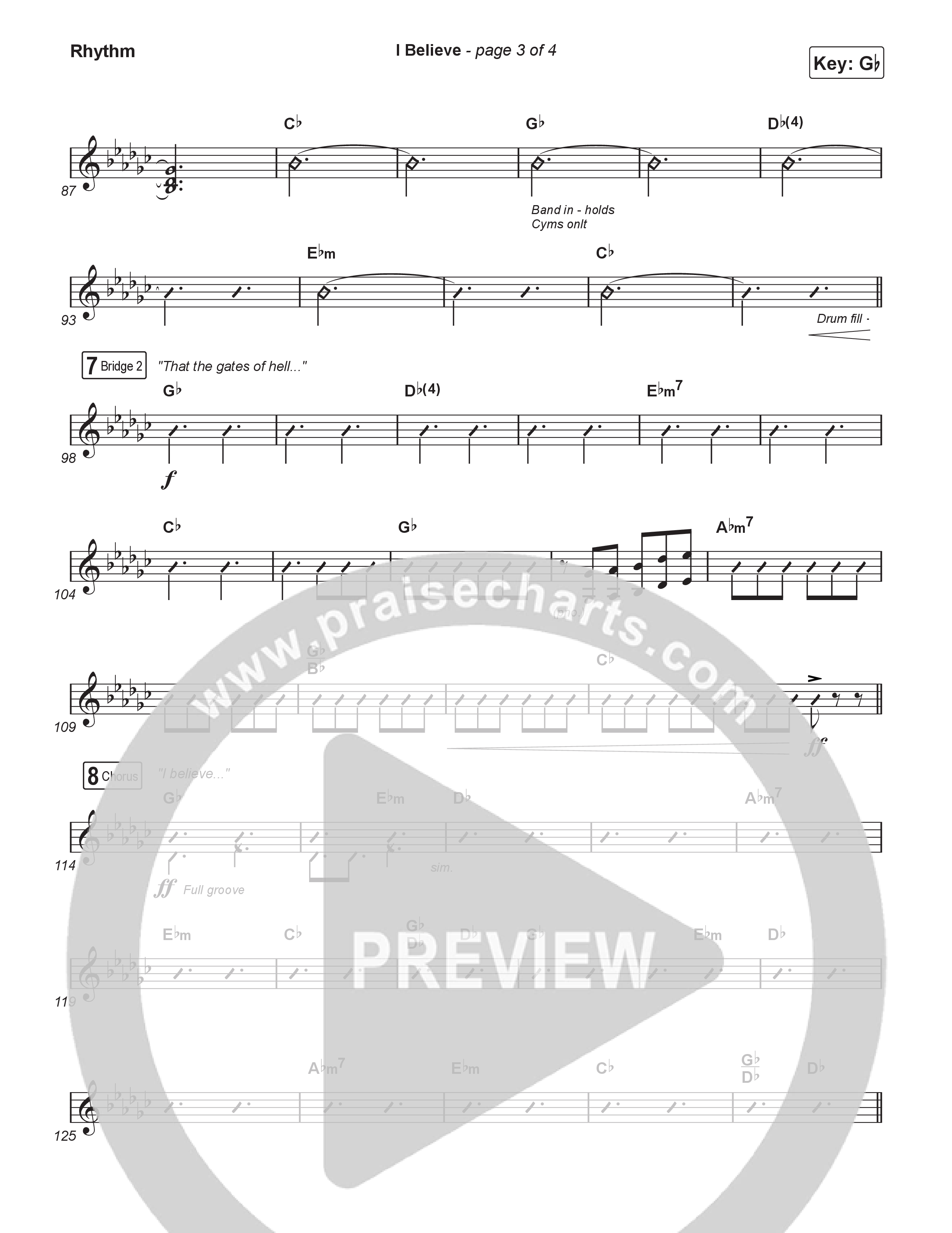 I Believe (Worship Choir/SAB) Rhythm Chart (Charity Gayle / Arr. Luke Gambill)