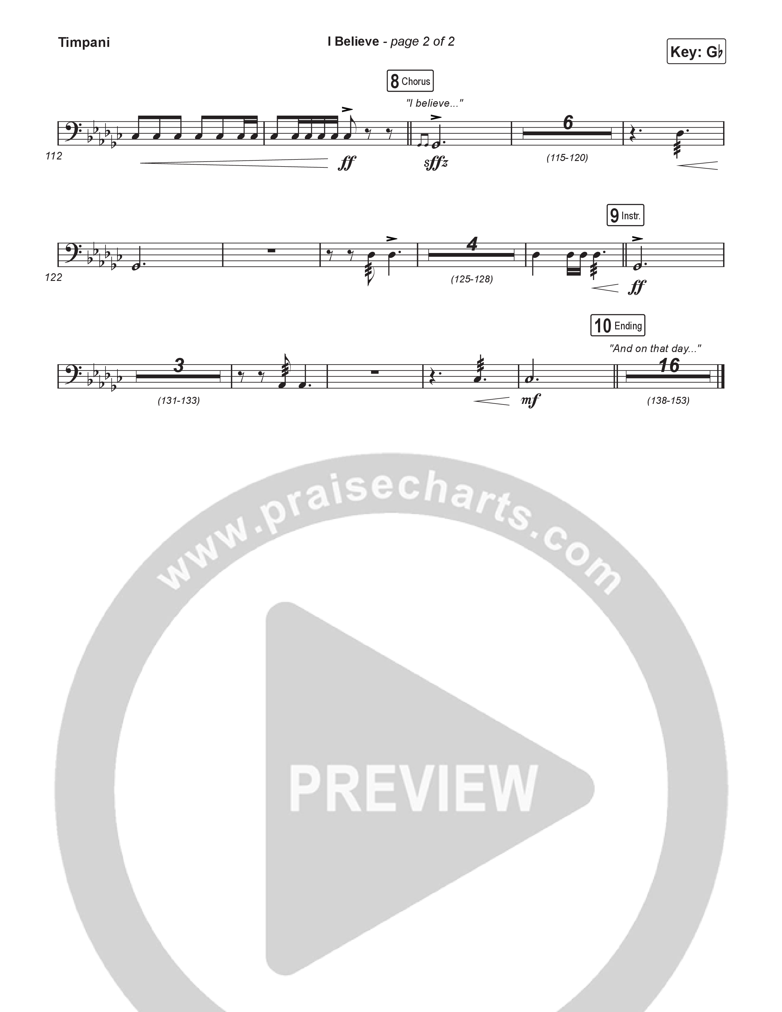 I Believe (Worship Choir/SAB) Timpani (Charity Gayle / Arr. Luke Gambill)