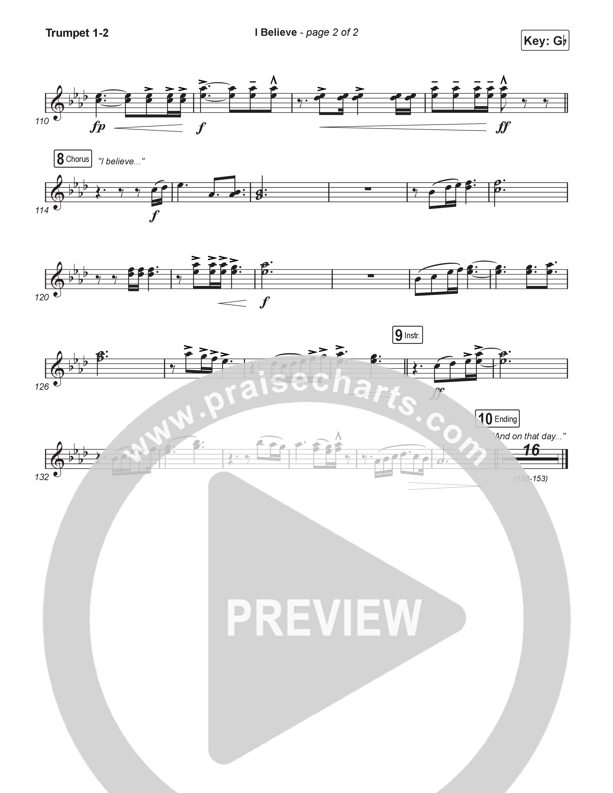 I Believe (Worship Choir/SAB) Trumpet 1,2 (Charity Gayle / Arr. Luke Gambill)