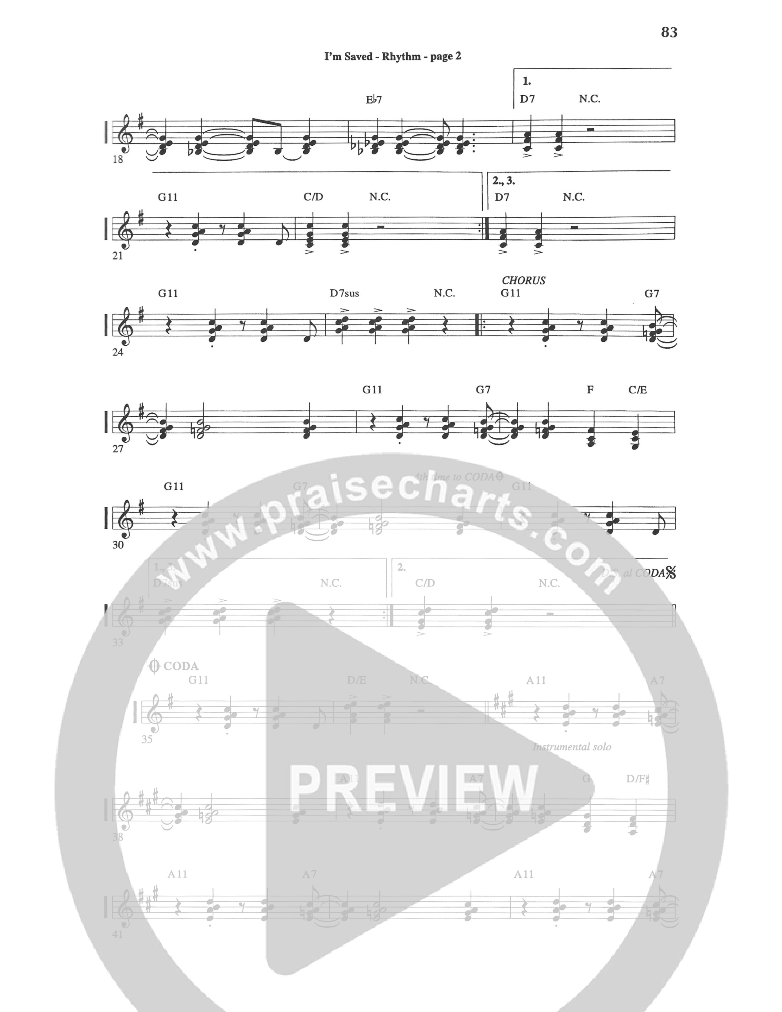 I'm Saved Rhythm Chart (Geoff Bullock)