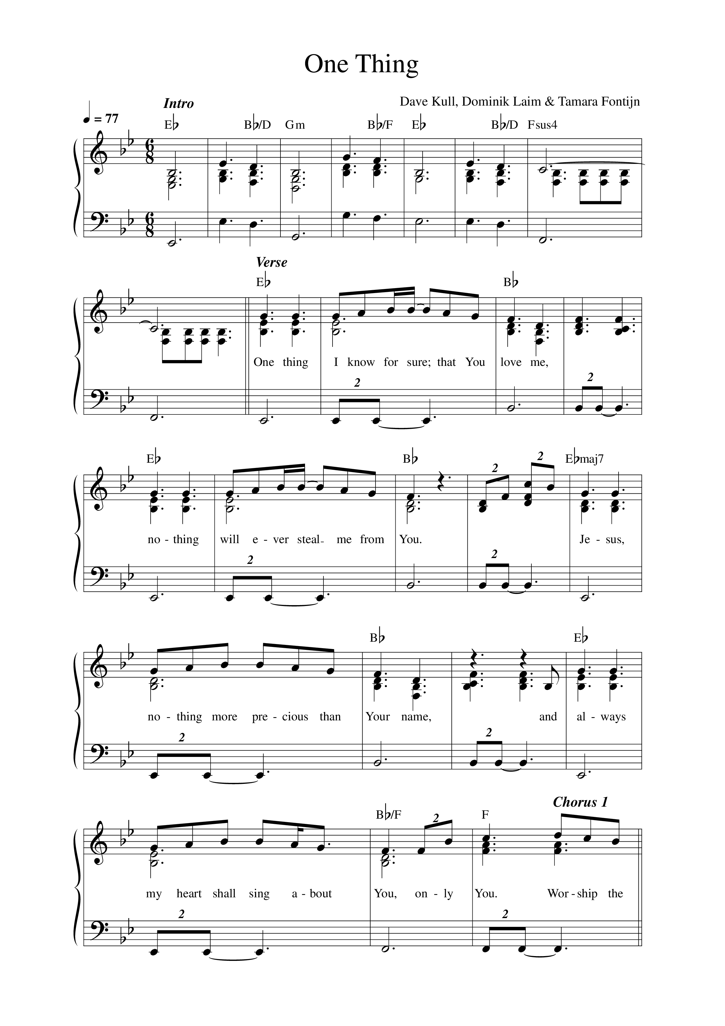 One Thing Lead Sheet Melody (ICF Worship)