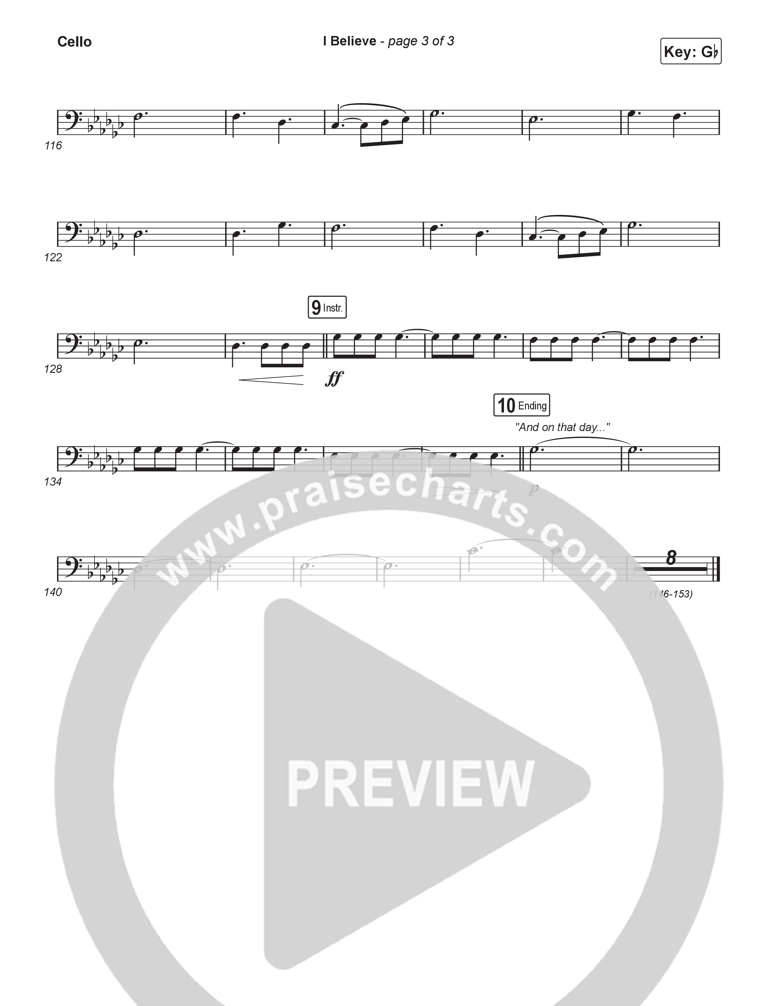 I Believe (Sing It Now) Cello (Charity Gayle / Arr. Luke Gambill)