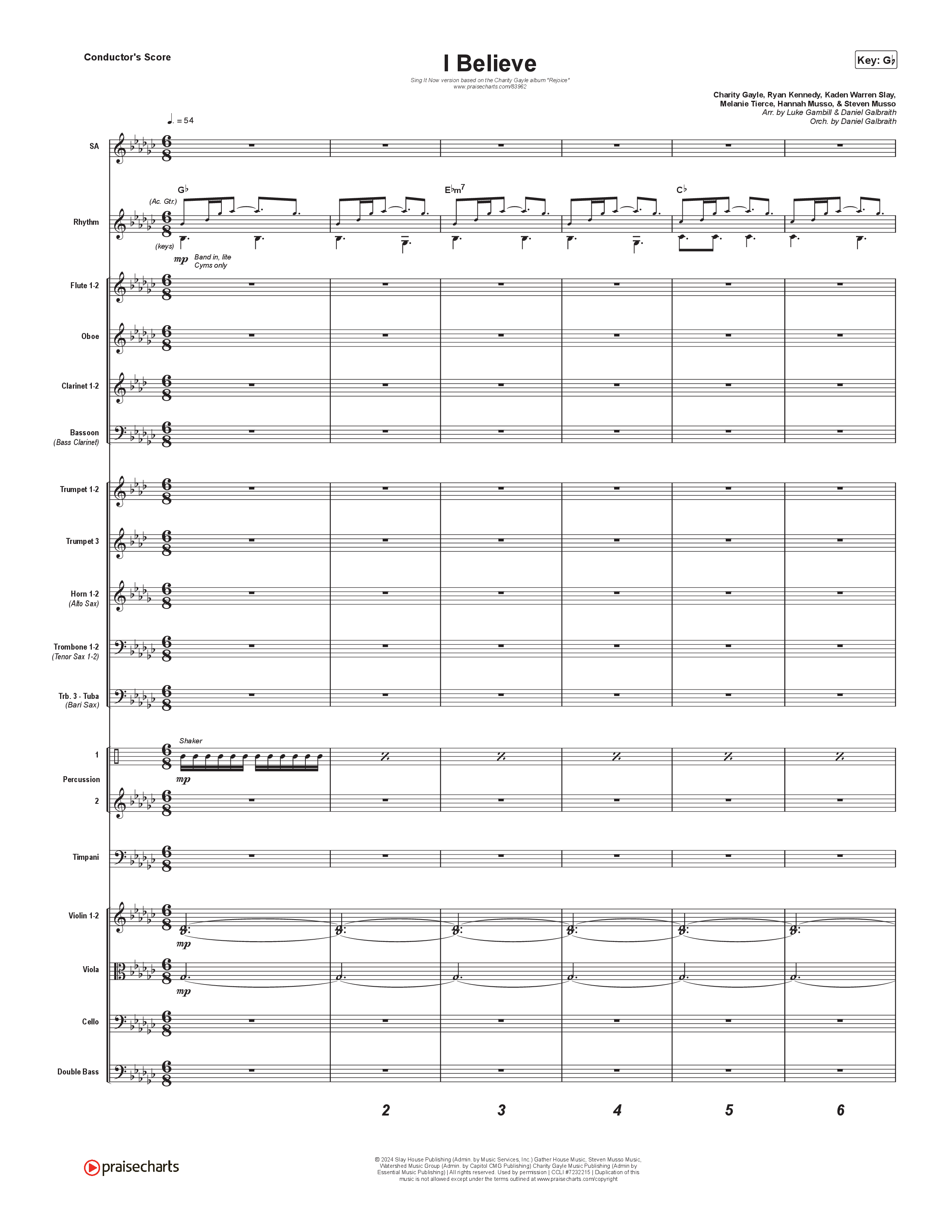I Believe (Sing It Now) Conductor's Score (Charity Gayle / Arr. Luke Gambill)