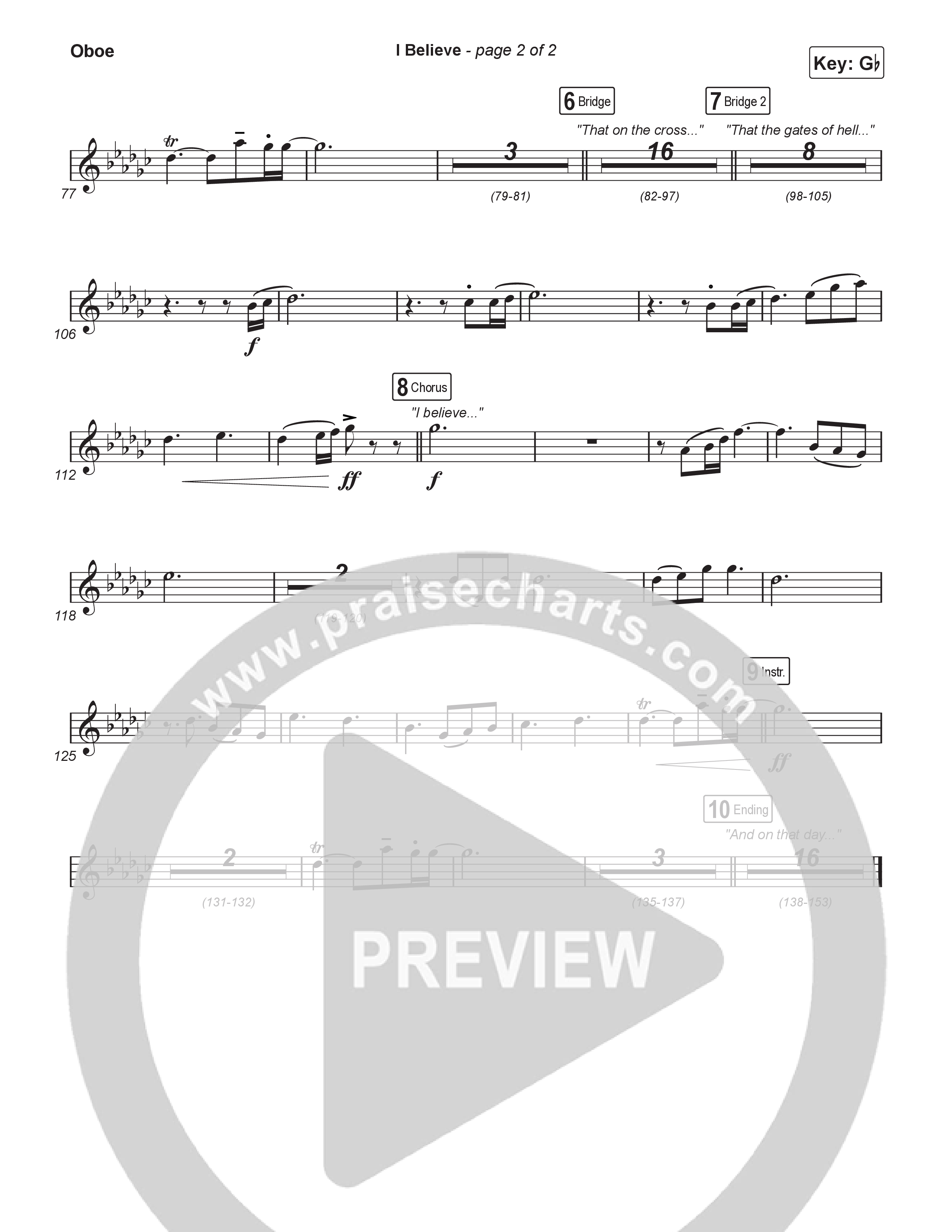 I Believe (Sing It Now) Oboe (Charity Gayle / Arr. Luke Gambill)