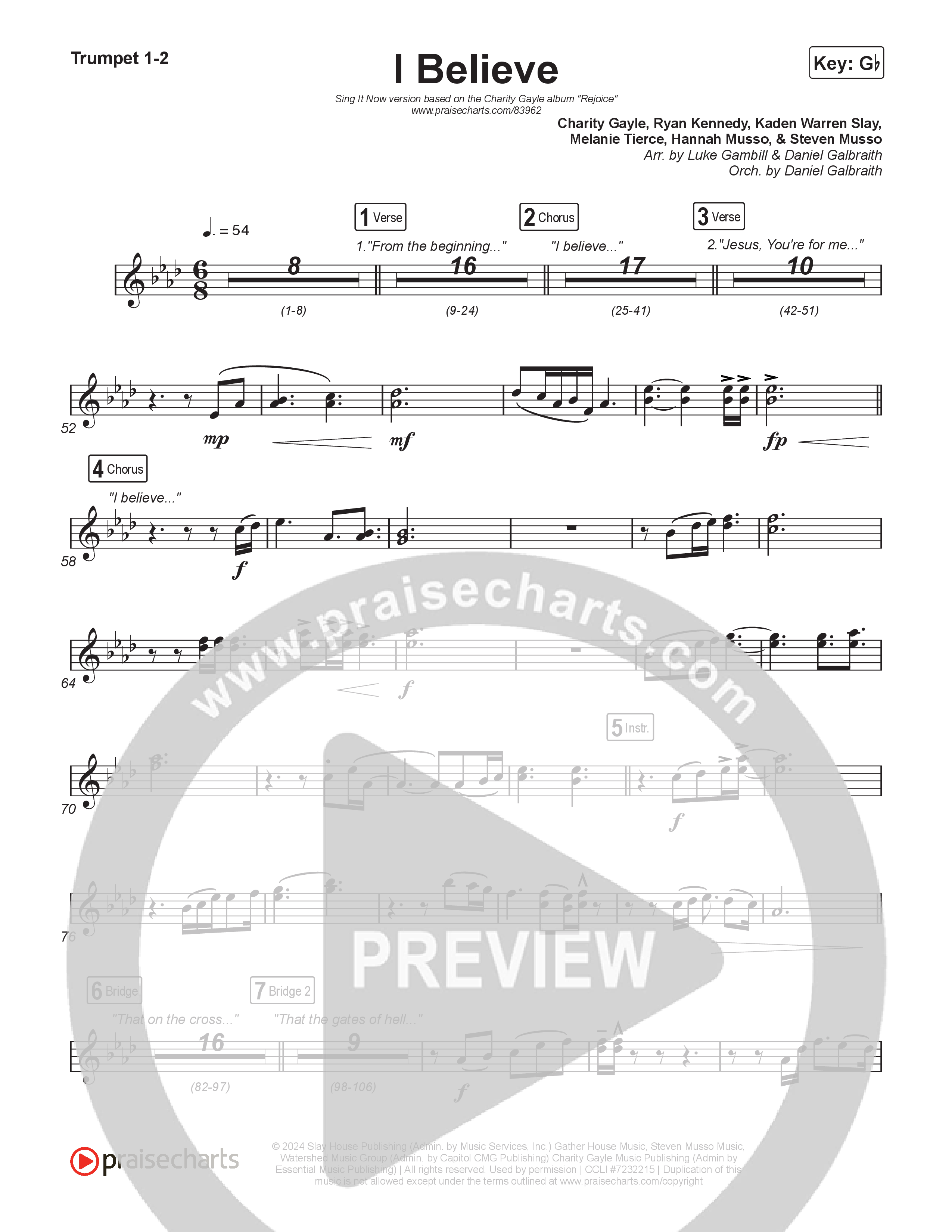 I Believe (Sing It Now) Brass Pack (Charity Gayle / Arr. Luke Gambill)