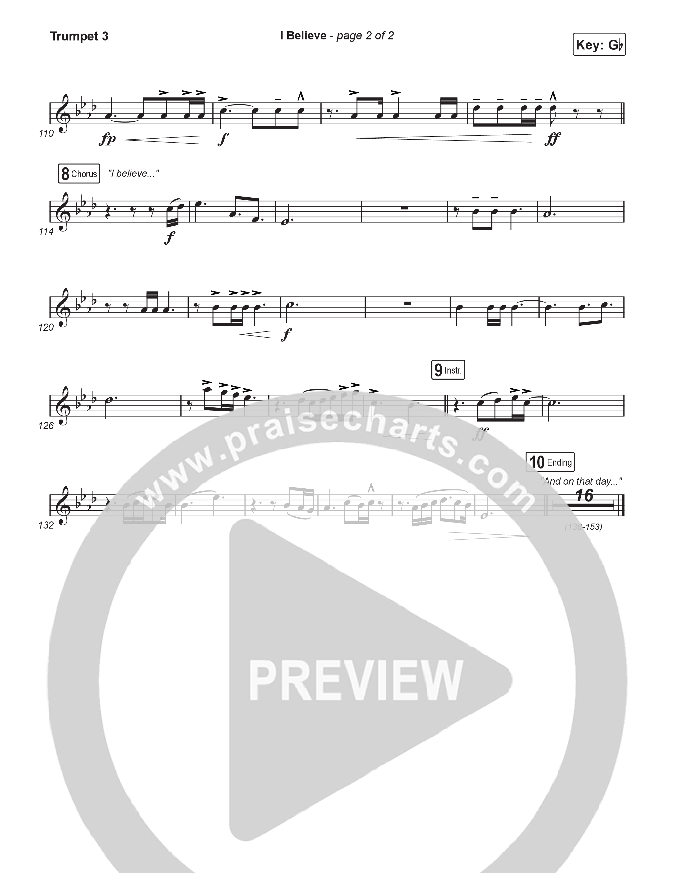 I Believe (Sing It Now) Trumpet 3 (Charity Gayle / Arr. Luke Gambill)