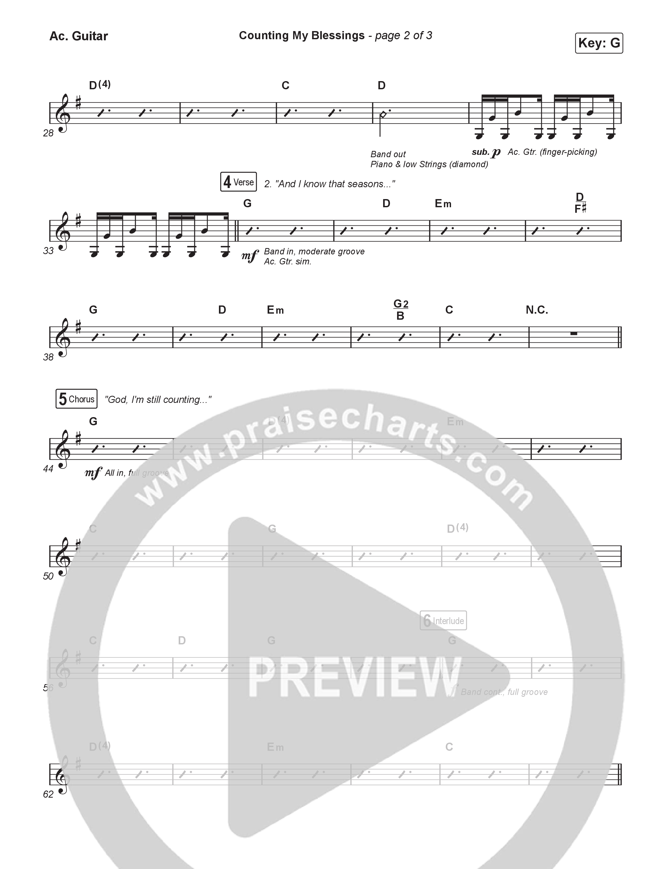 Counting My Blessings (Choral Anthem SATB) Acoustic Guitar (Seph Schlueter / Matt Maher / Arr. Luke Gambill)