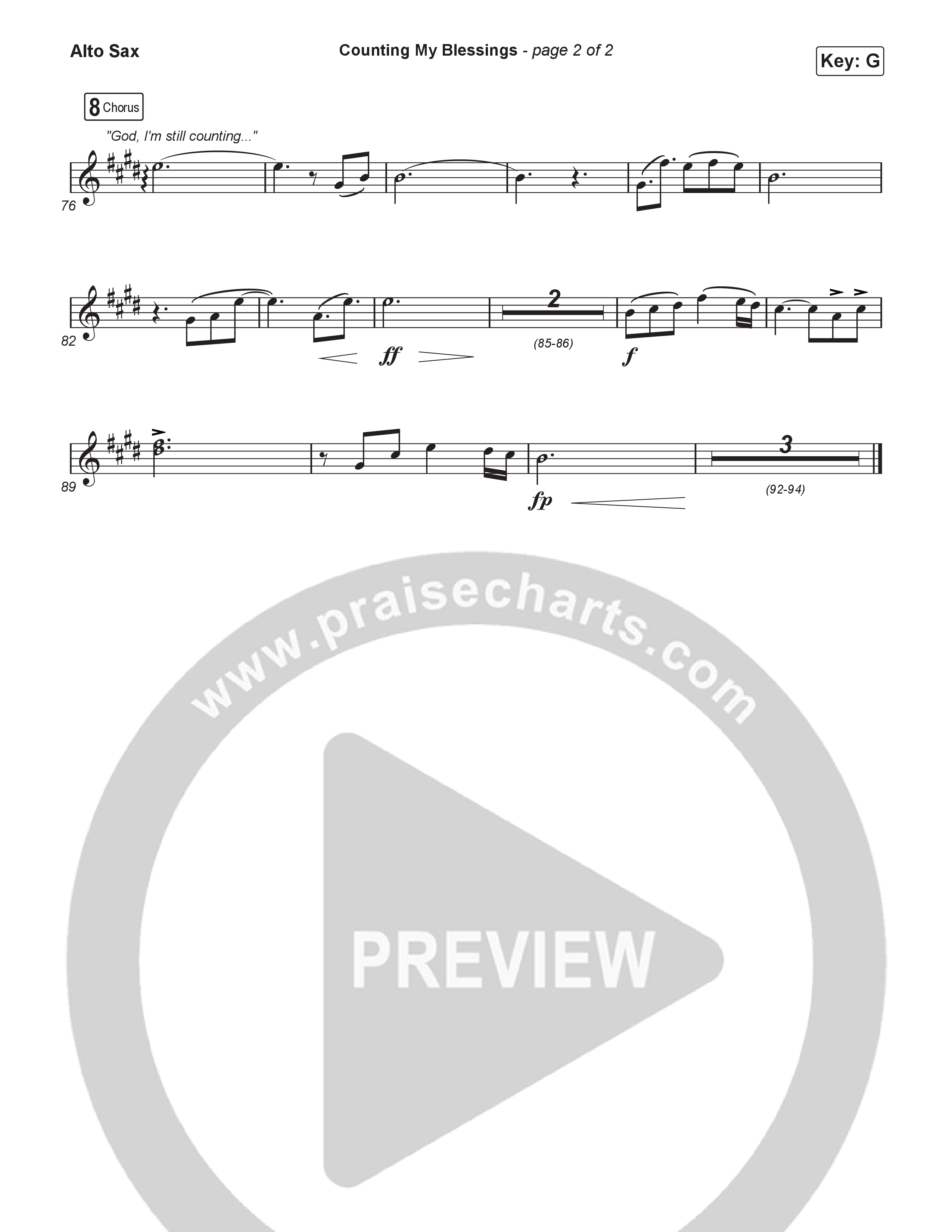 Counting My Blessings (Choral Anthem SATB) Sax Pack (Seph Schlueter / Matt Maher / Arr. Luke Gambill)