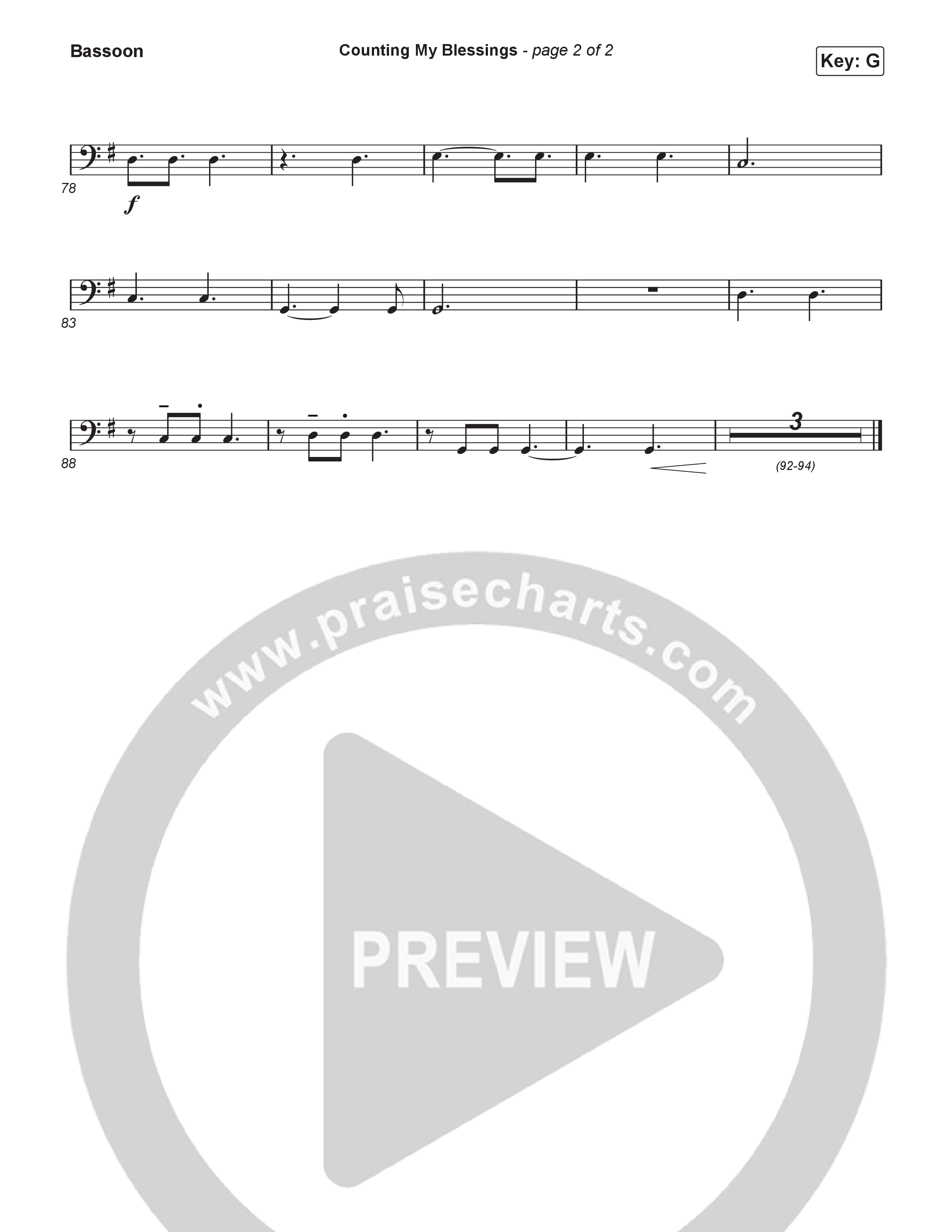 Counting My Blessings (Choral Anthem SATB) Bassoon (Seph Schlueter / Matt Maher / Arr. Luke Gambill)