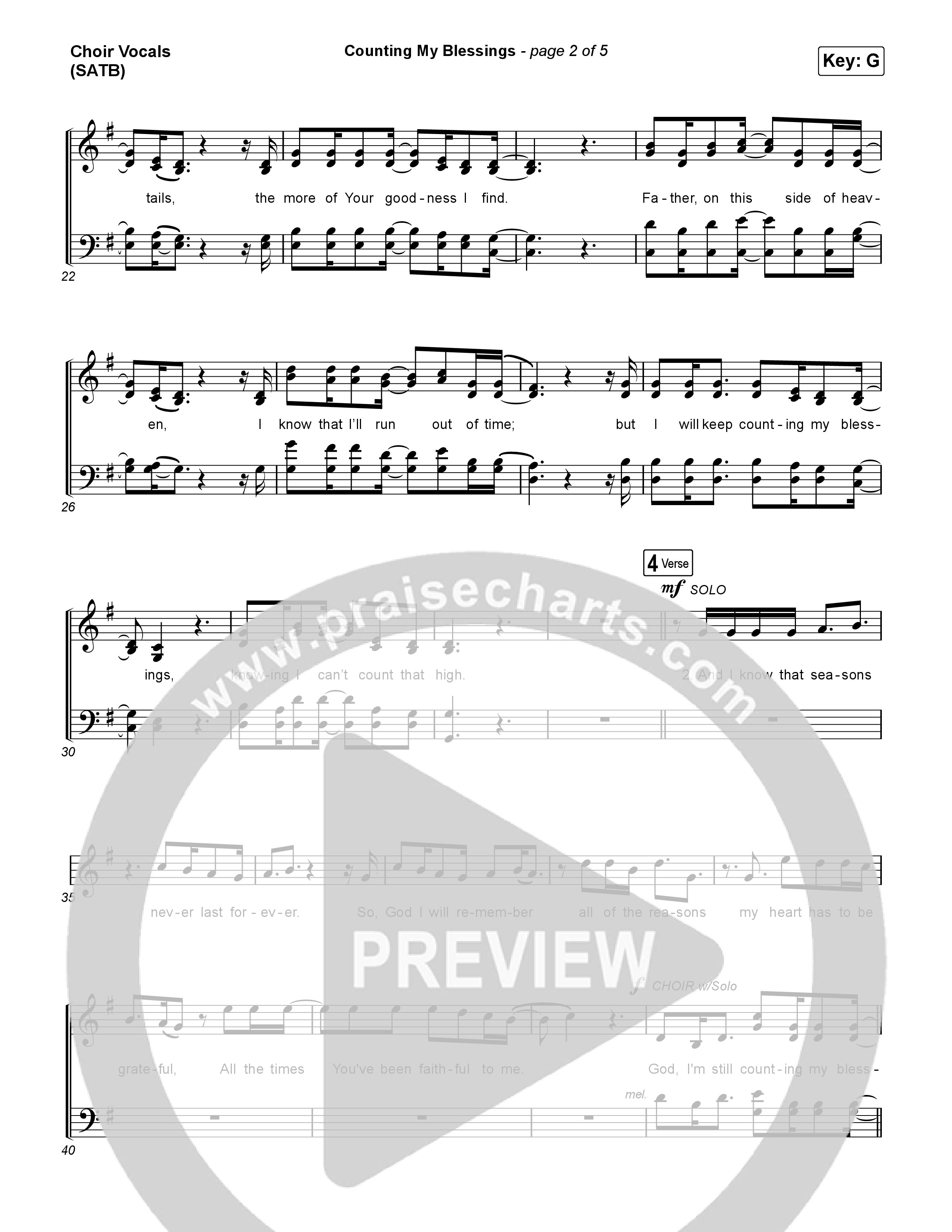 Counting My Blessings (Choral Anthem SATB) Choir Sheet (SATB) (Seph Schlueter / Matt Maher / Arr. Luke Gambill)