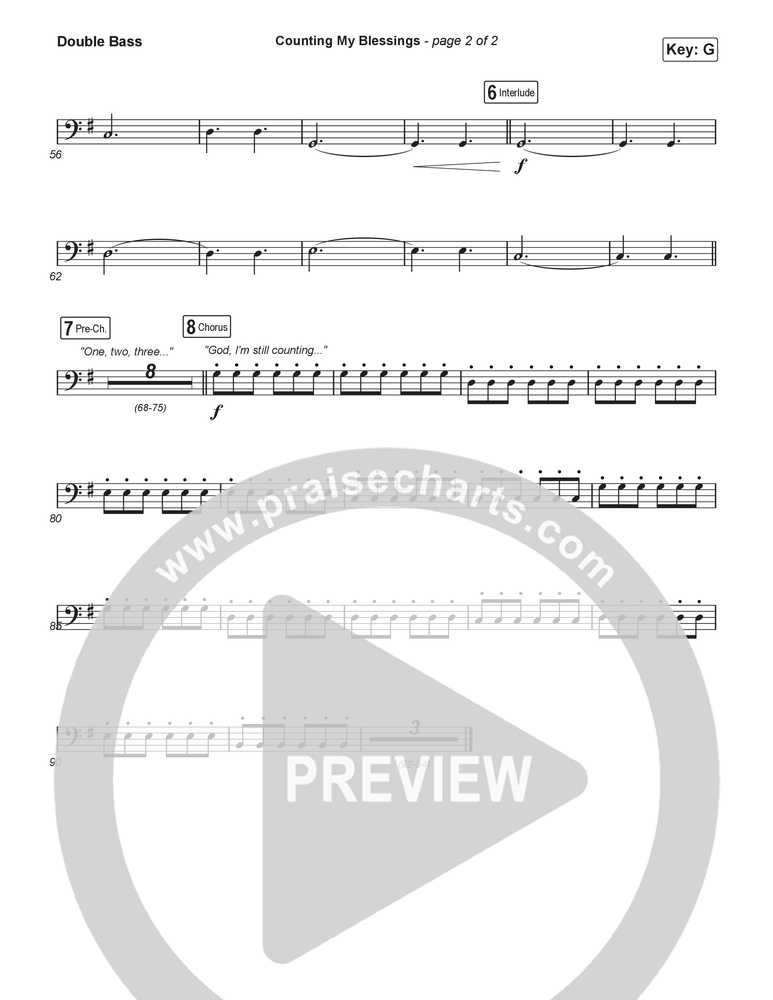 Counting My Blessings (Choral Anthem SATB) String Bass (Seph Schlueter / Matt Maher / Arr. Luke Gambill)