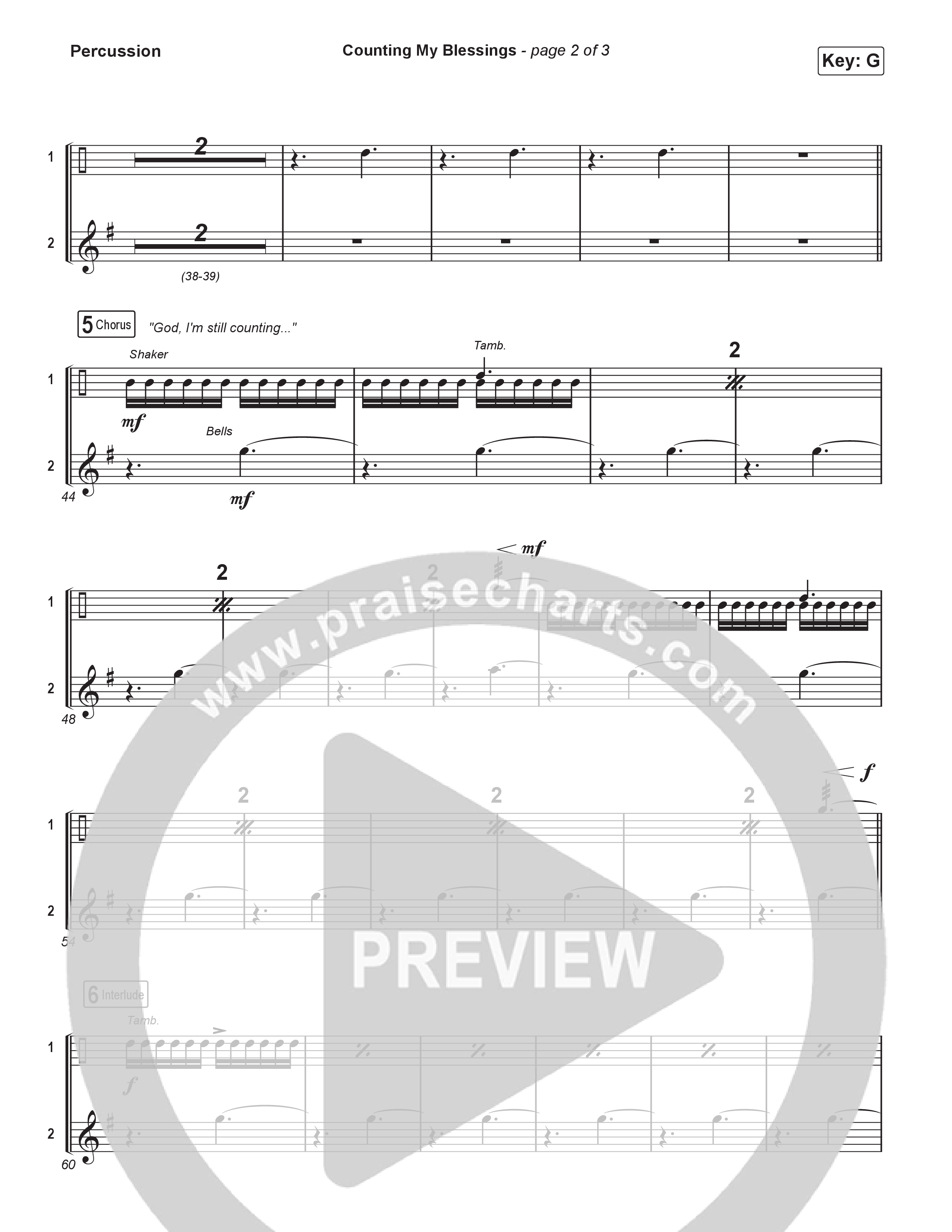 Counting My Blessings (Choral Anthem SATB) Percussion (Seph Schlueter / Matt Maher / Arr. Luke Gambill)