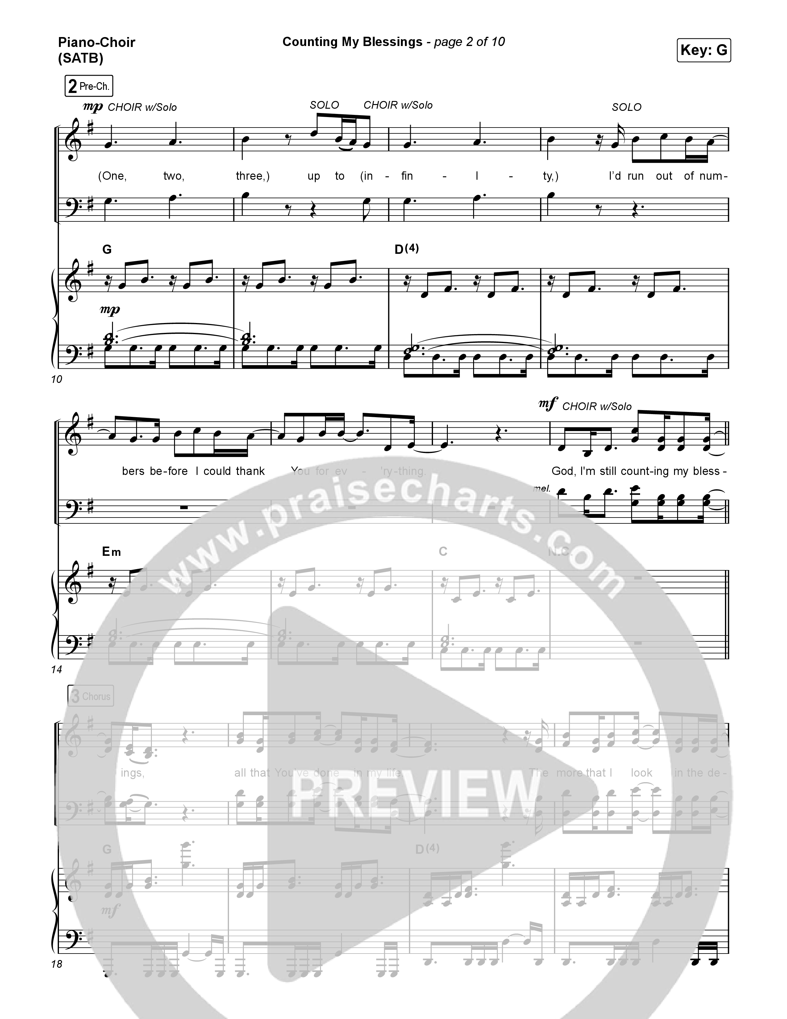Counting My Blessings (Choral Anthem SATB) Piano/Vocal (SATB) (Seph Schlueter / Matt Maher / Arr. Luke Gambill)