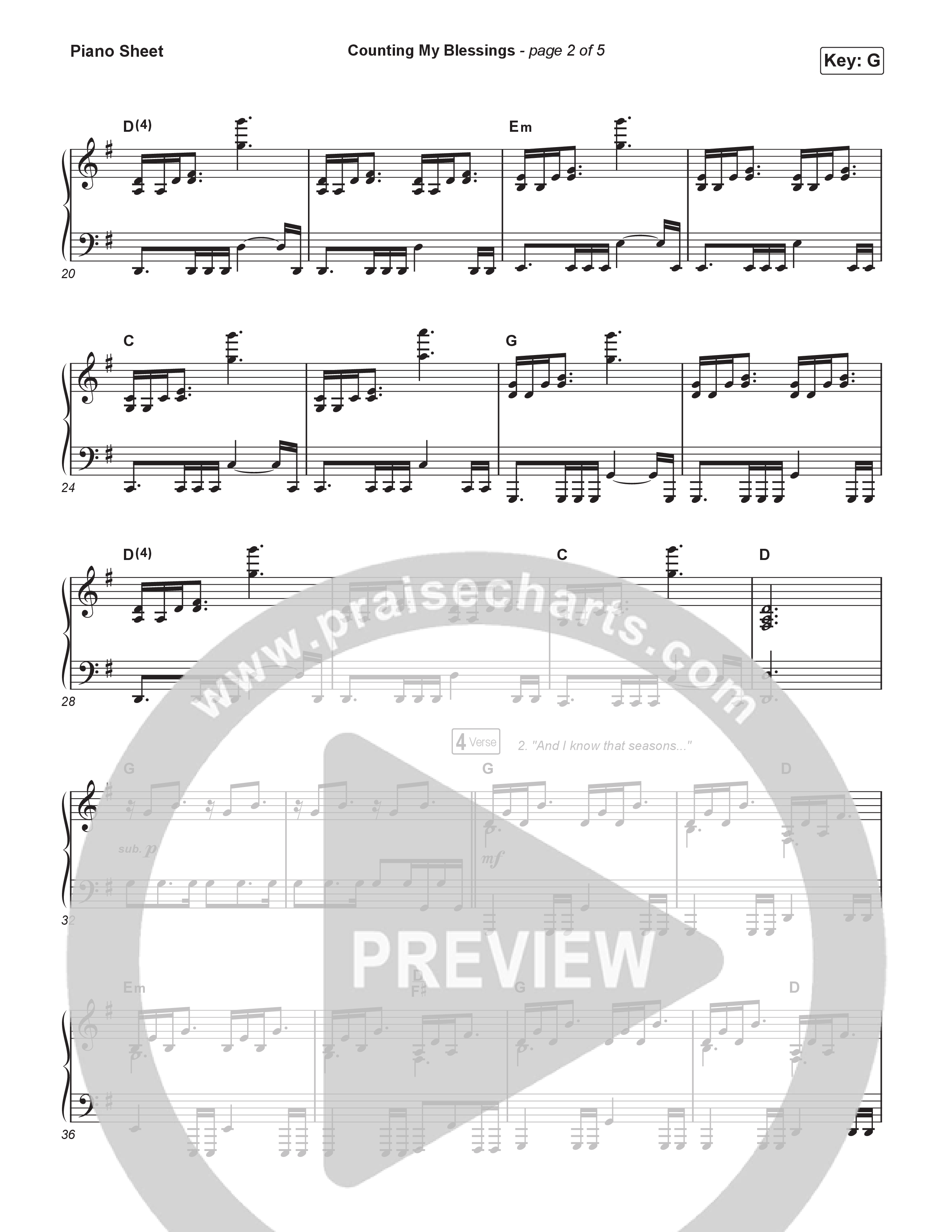 Counting My Blessings (Choral Anthem SATB) Piano Sheet (Seph Schlueter / Matt Maher / Arr. Luke Gambill)