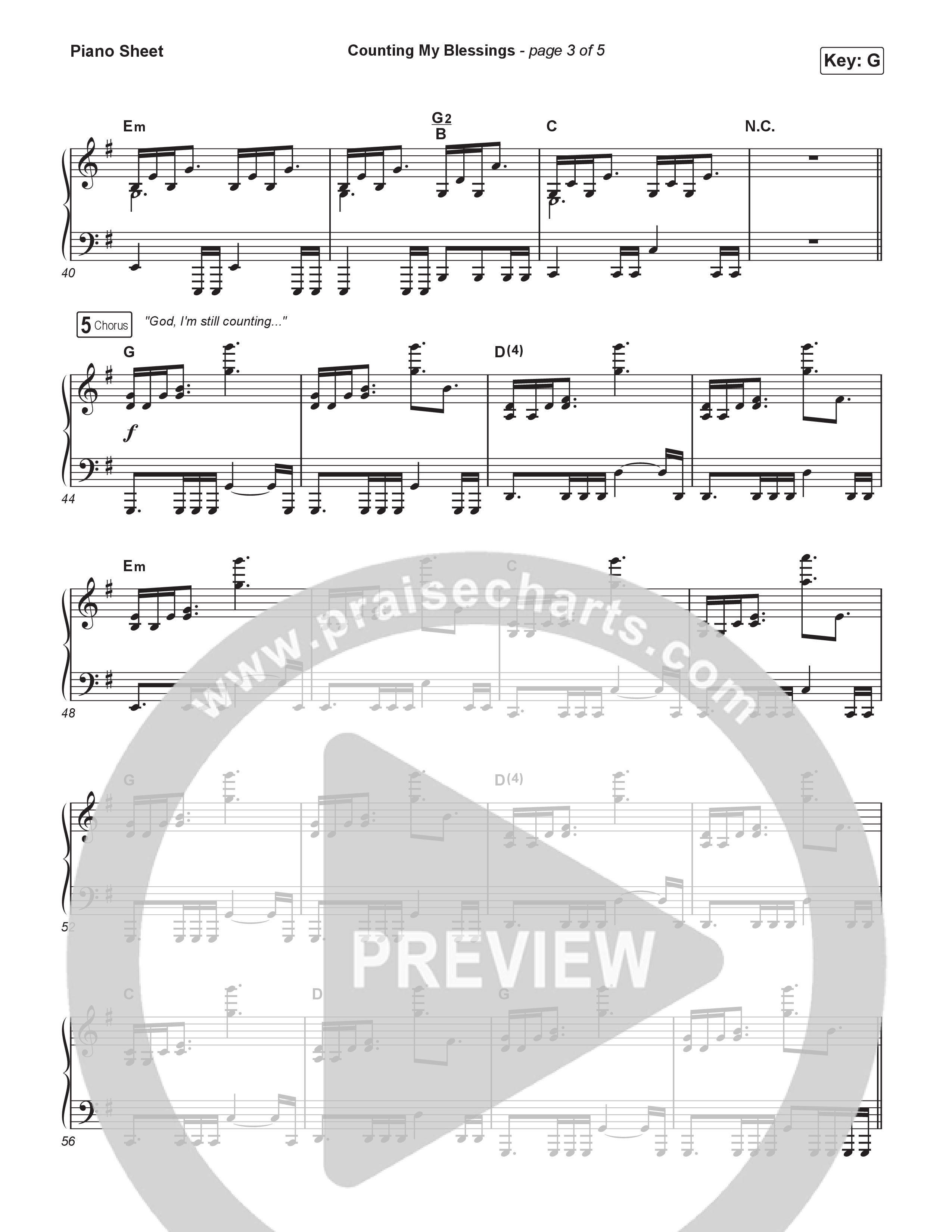 Counting My Blessings (Choral Anthem SATB) Piano Sheet (Seph Schlueter / Matt Maher / Arr. Luke Gambill)