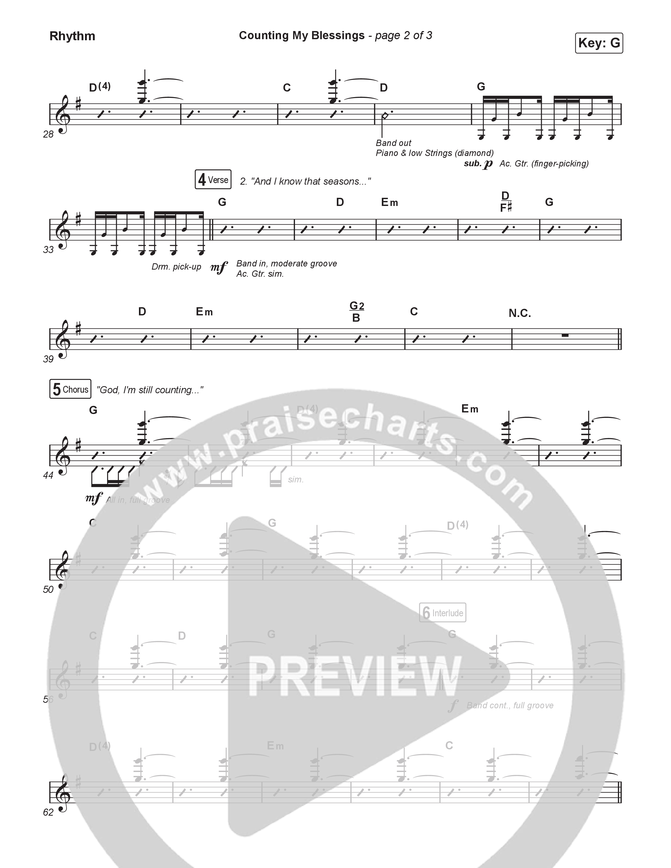 Counting My Blessings (Choral Anthem SATB) Rhythm Pack (Seph Schlueter / Matt Maher / Arr. Luke Gambill)