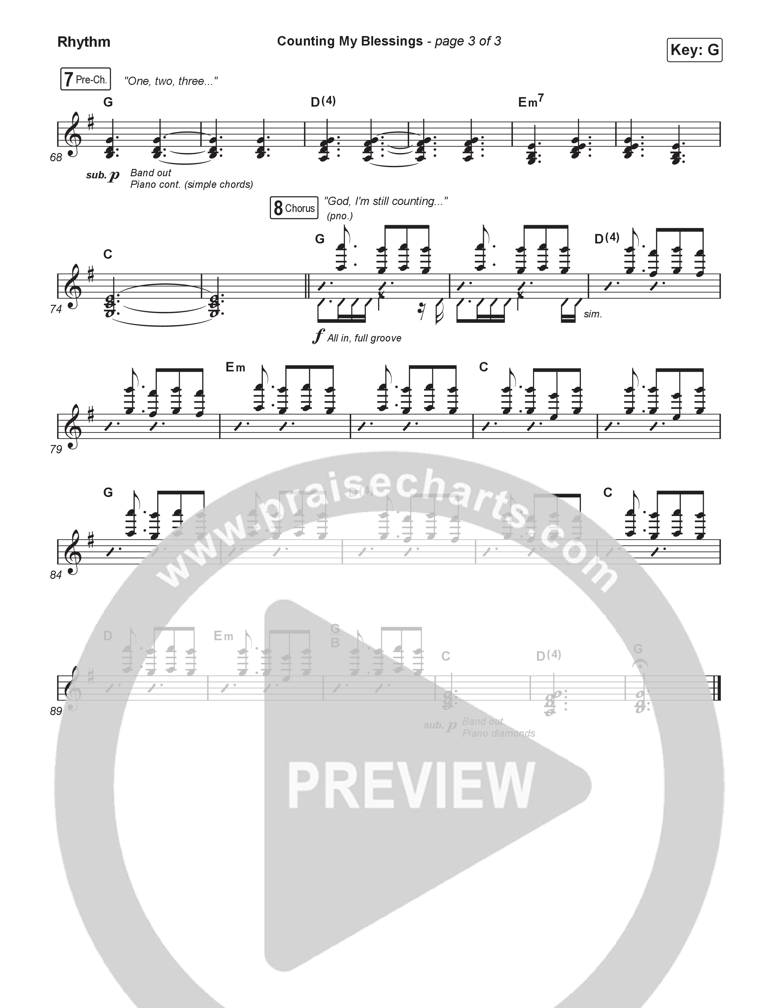 Counting My Blessings (Choral Anthem SATB) Rhythm Pack (Seph Schlueter / Matt Maher / Arr. Luke Gambill)