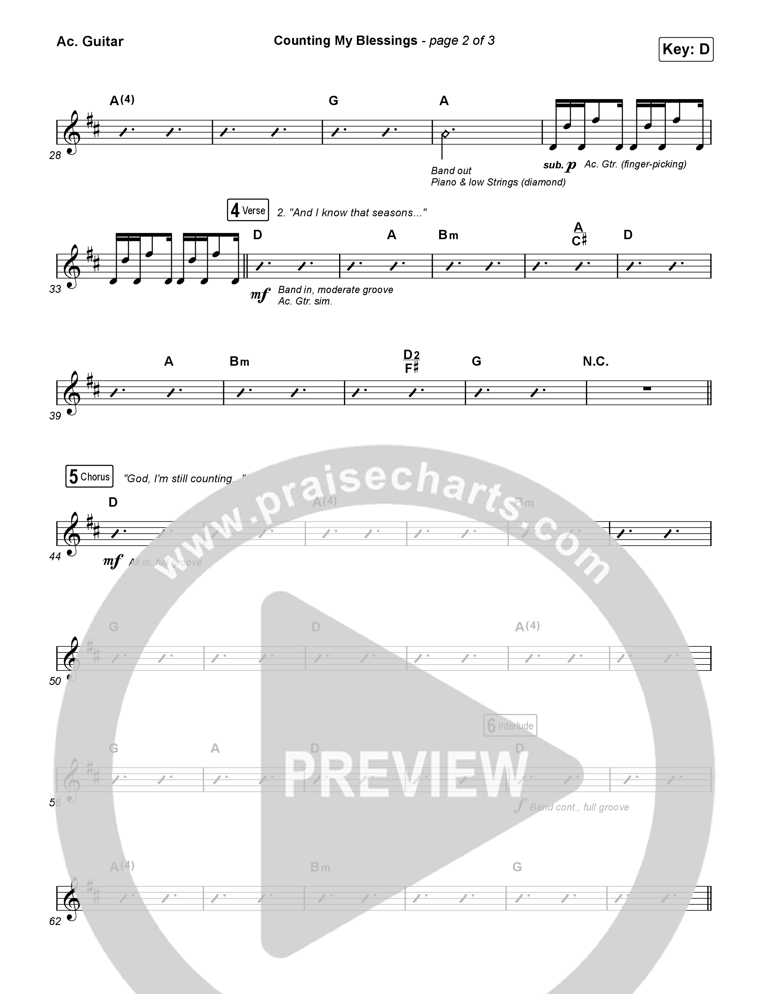 Counting My Blessings (Worship Choir/SAB) Acoustic Guitar (Seph Schlueter / Matt Maher / Arr. Luke Gambill)