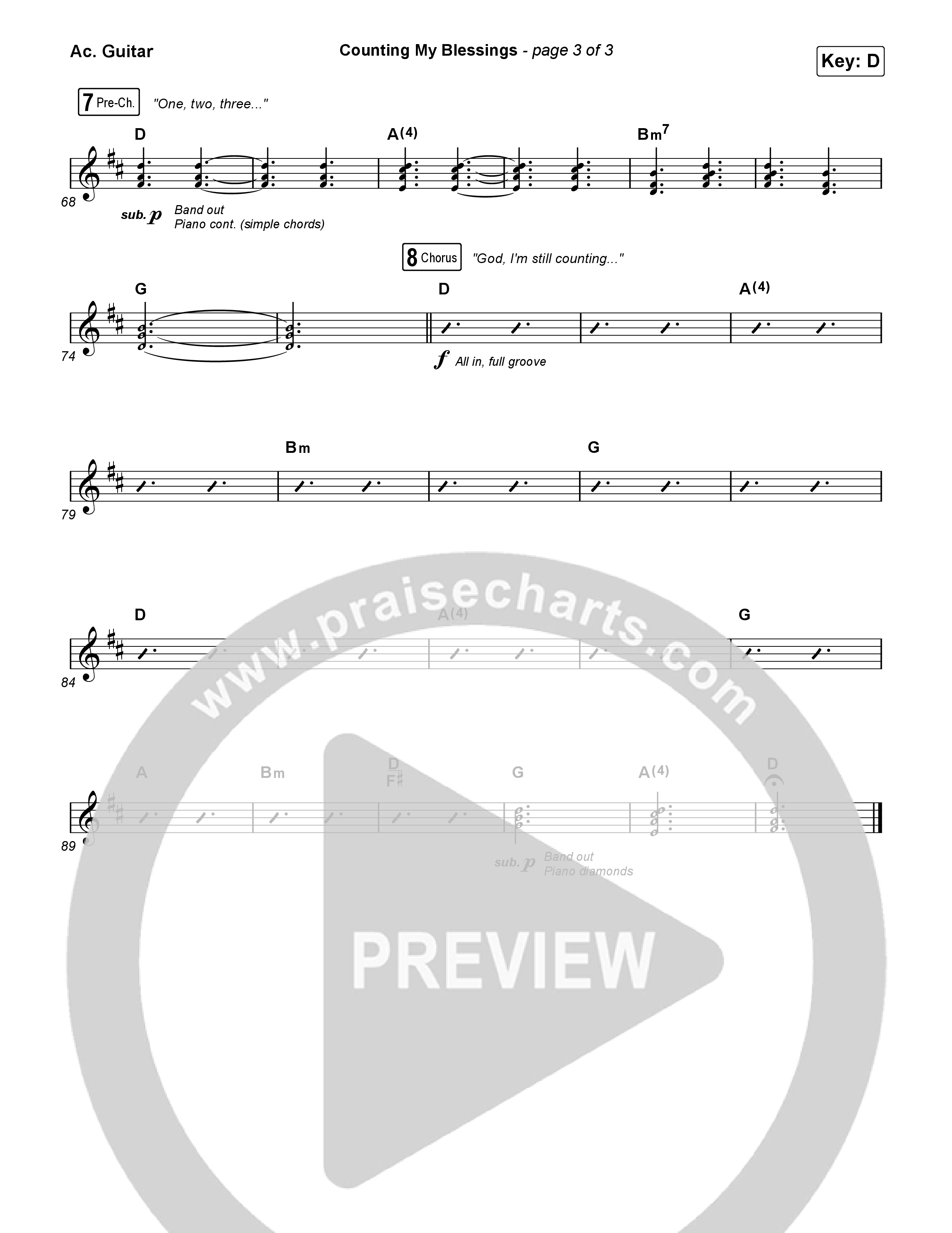 Counting My Blessings (Worship Choir/SAB) Acoustic Guitar (Seph Schlueter / Matt Maher / Arr. Luke Gambill)