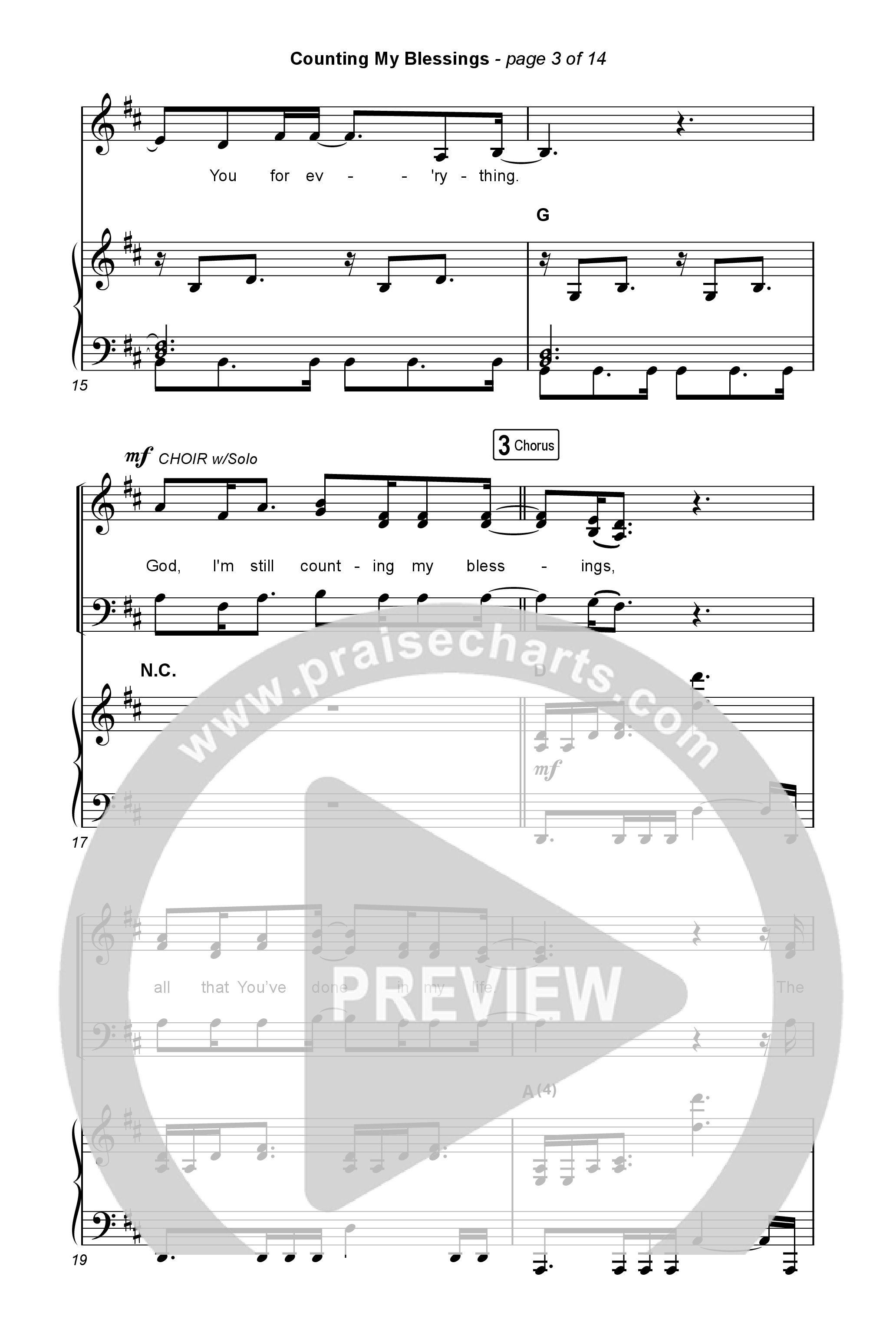 Counting My Blessings (Worship Choir/SAB) Octavo (SAB & Pno) (Seph Schlueter / Matt Maher / Arr. Luke Gambill)