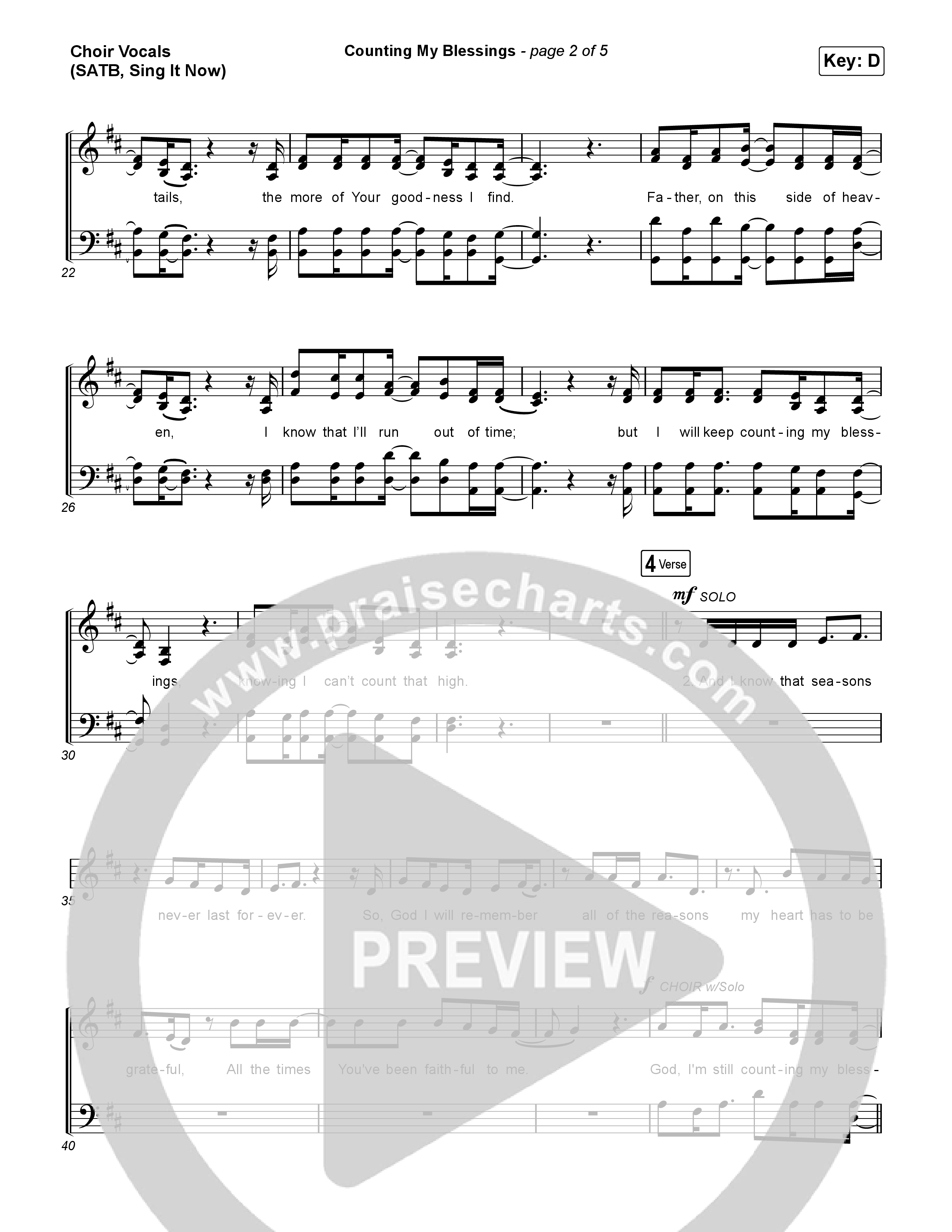 Counting My Blessings (Sing It Now) Choir Sheet (SATB) (Seph Schlueter / Matt Maher / Arr. Luke Gambill)