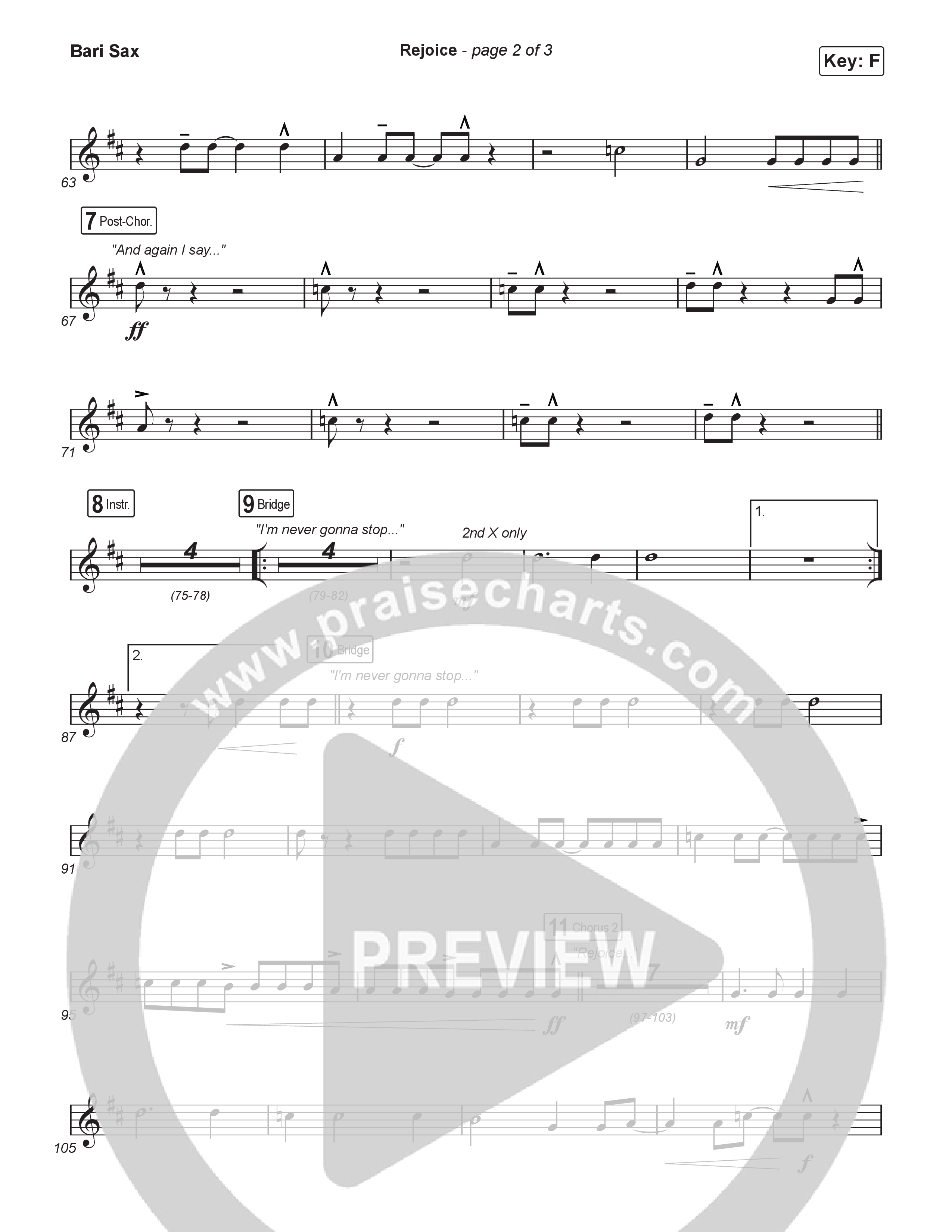 Rejoice (Choral Anthem SATB) Bari Sax (Charity Gayle / Arr. Luke Gambill)