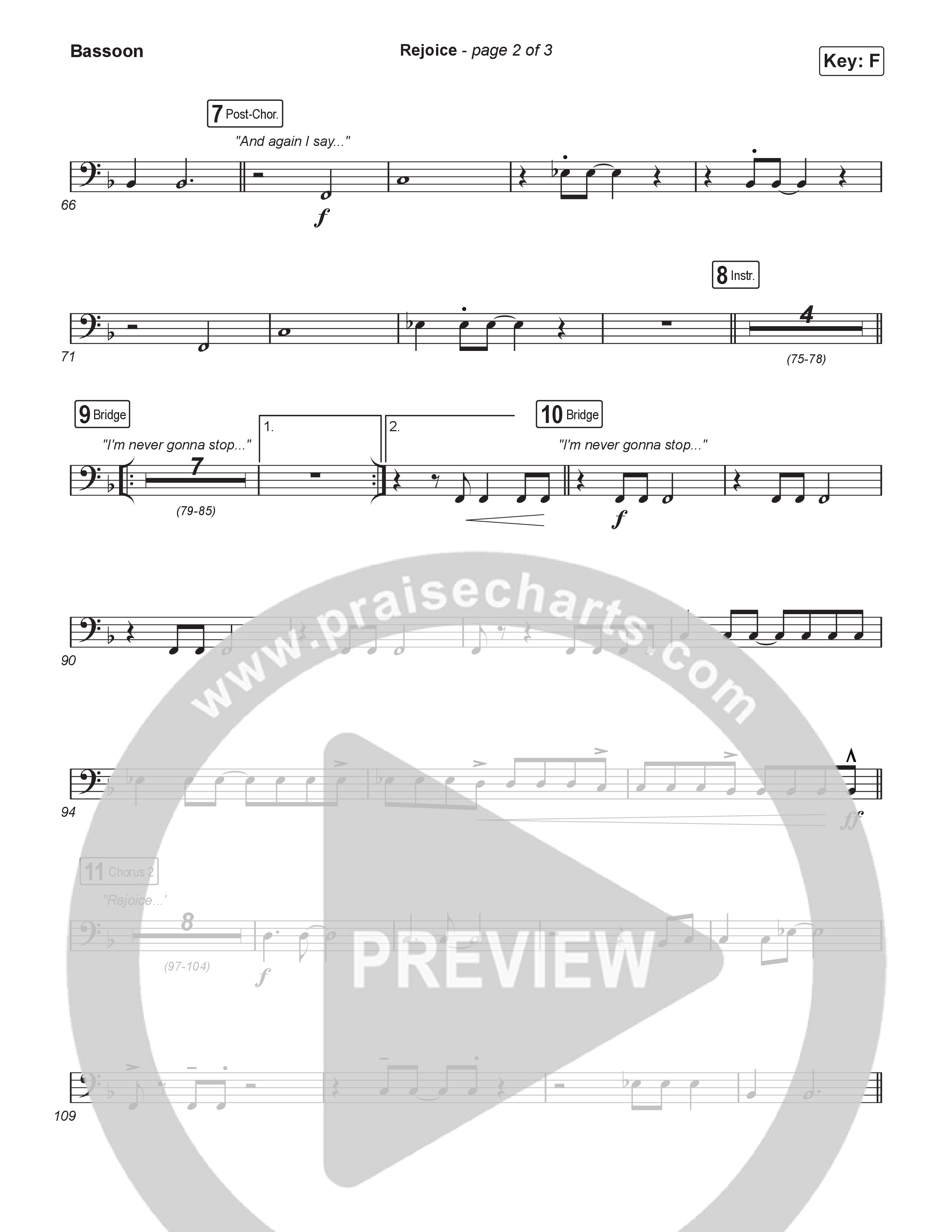 Rejoice (Choral Anthem SATB) Bassoon (Charity Gayle / Arr. Luke Gambill)