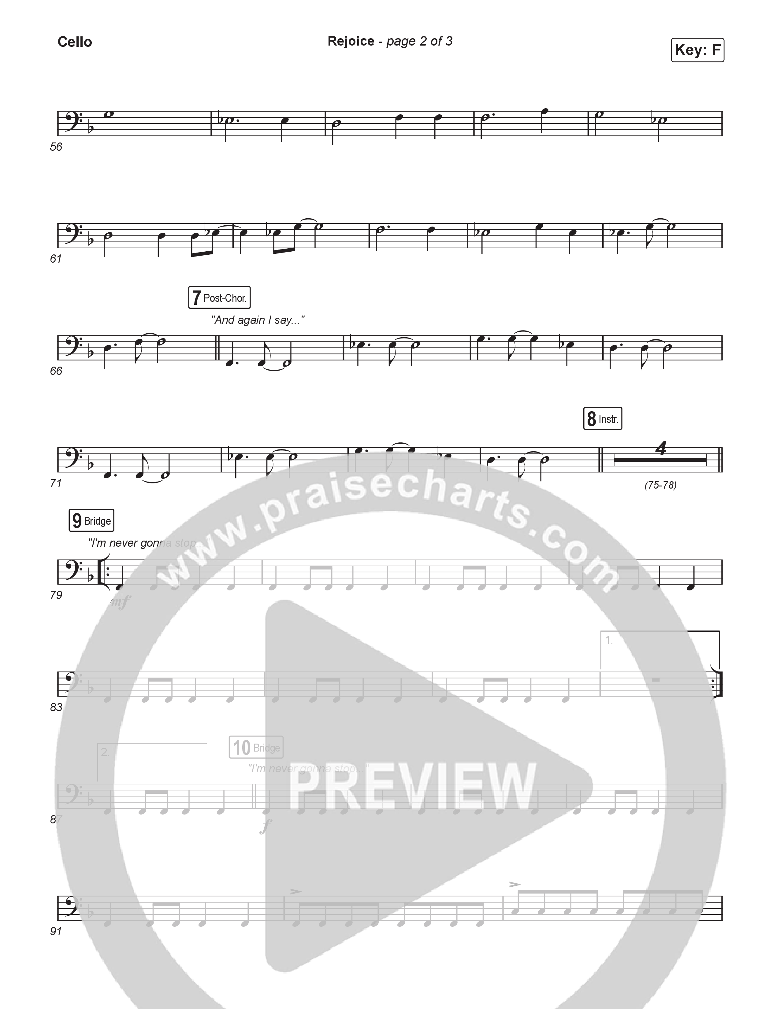 Rejoice (Choral Anthem SATB) Cello (Charity Gayle / Arr. Luke Gambill)