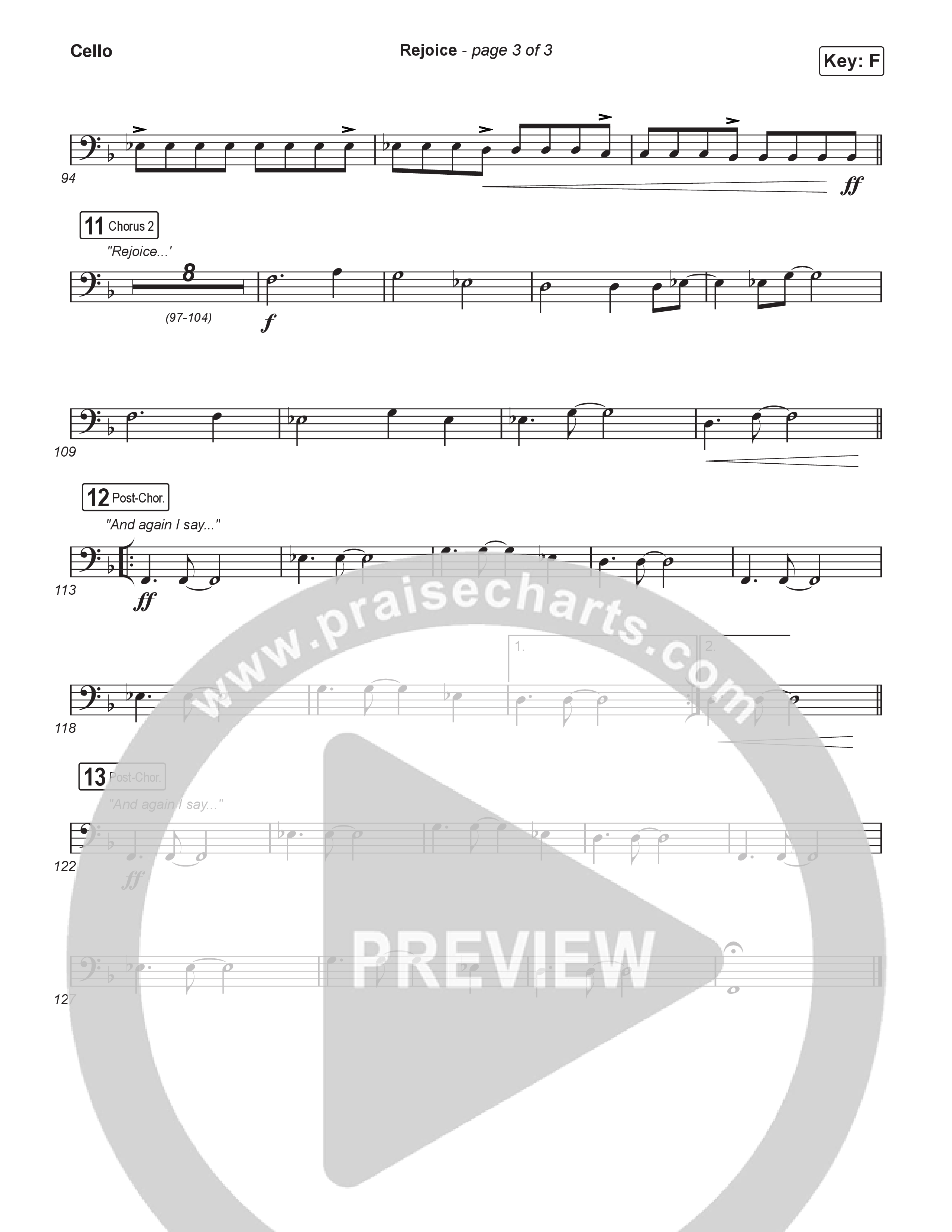 Rejoice (Choral Anthem SATB) Cello (Charity Gayle / Arr. Luke Gambill)