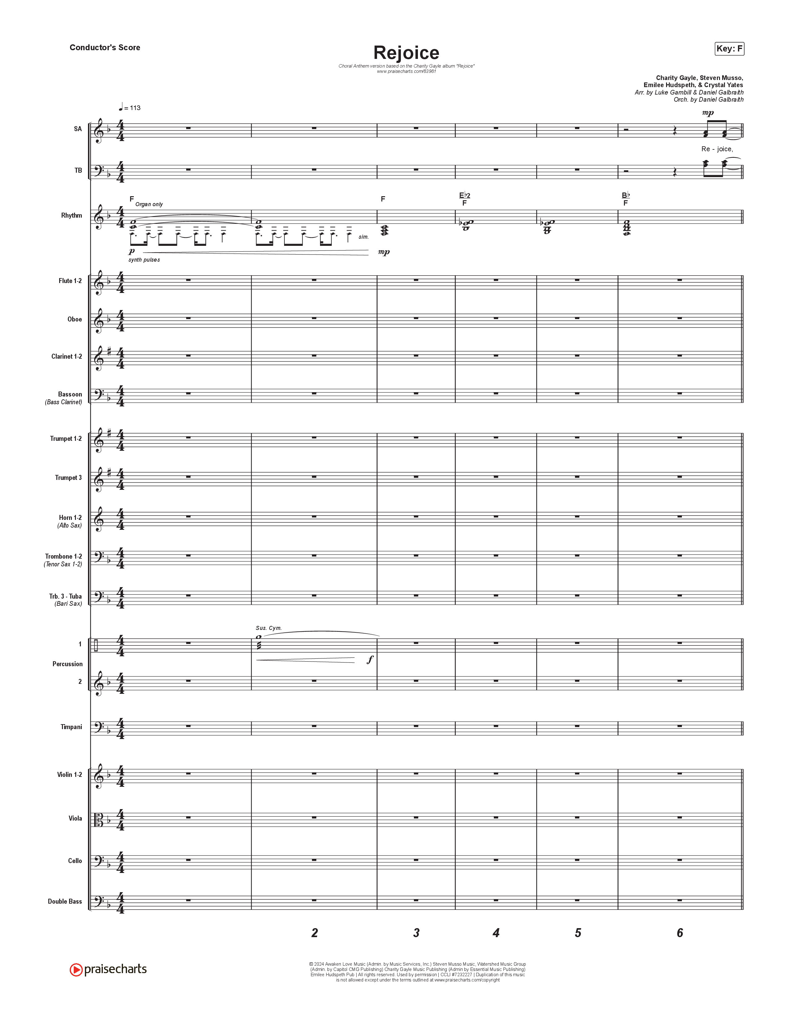 Rejoice (Choral Anthem SATB) Conductor's Score (Charity Gayle / Arr. Luke Gambill)