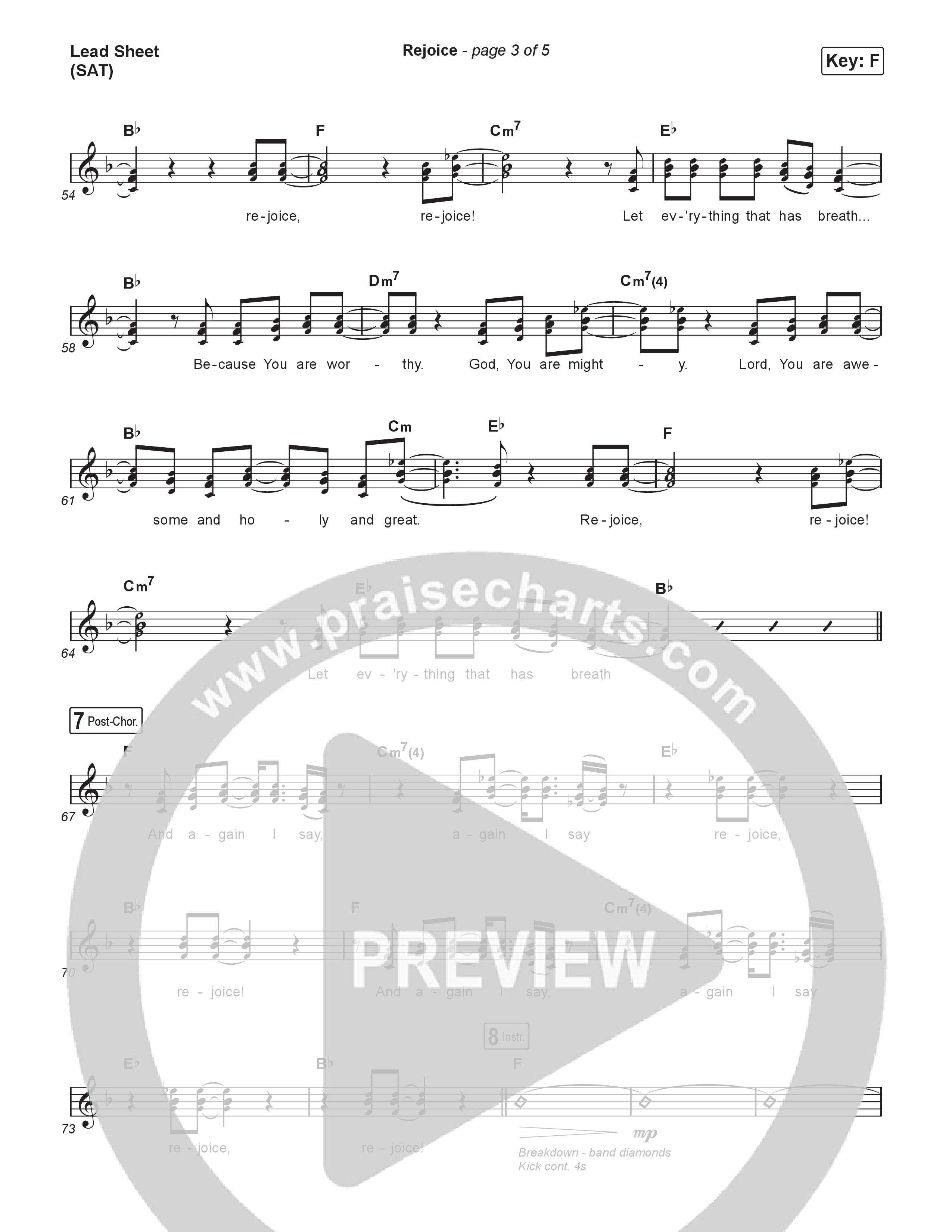 Rejoice (Choral Anthem SATB) Lead Sheet (SAT) (Charity Gayle / Arr. Luke Gambill)