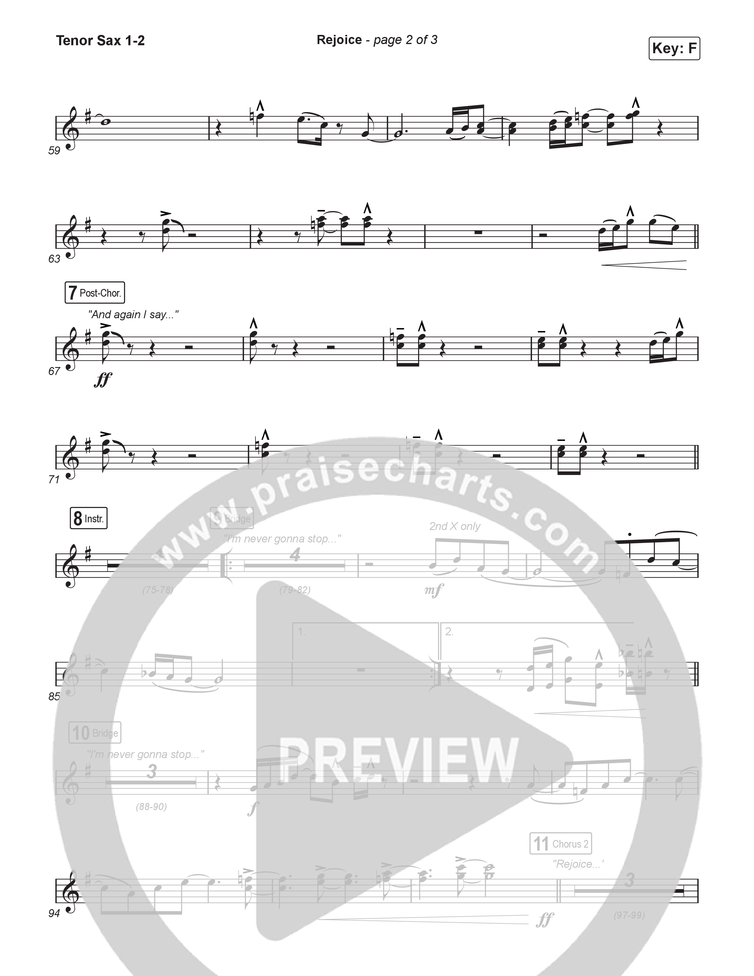 Rejoice (Choral Anthem SATB) Tenor Sax 1,2 (Charity Gayle / Arr. Luke Gambill)