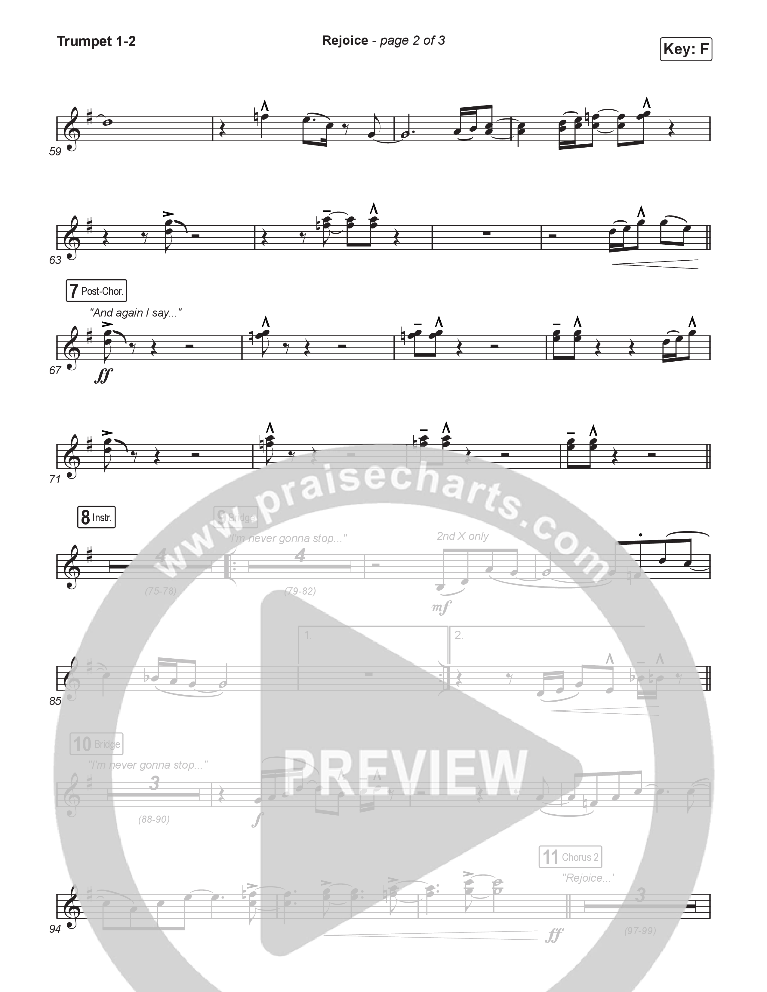 Rejoice (Choral Anthem SATB) Trumpet 1,2 (Charity Gayle / Arr. Luke Gambill)