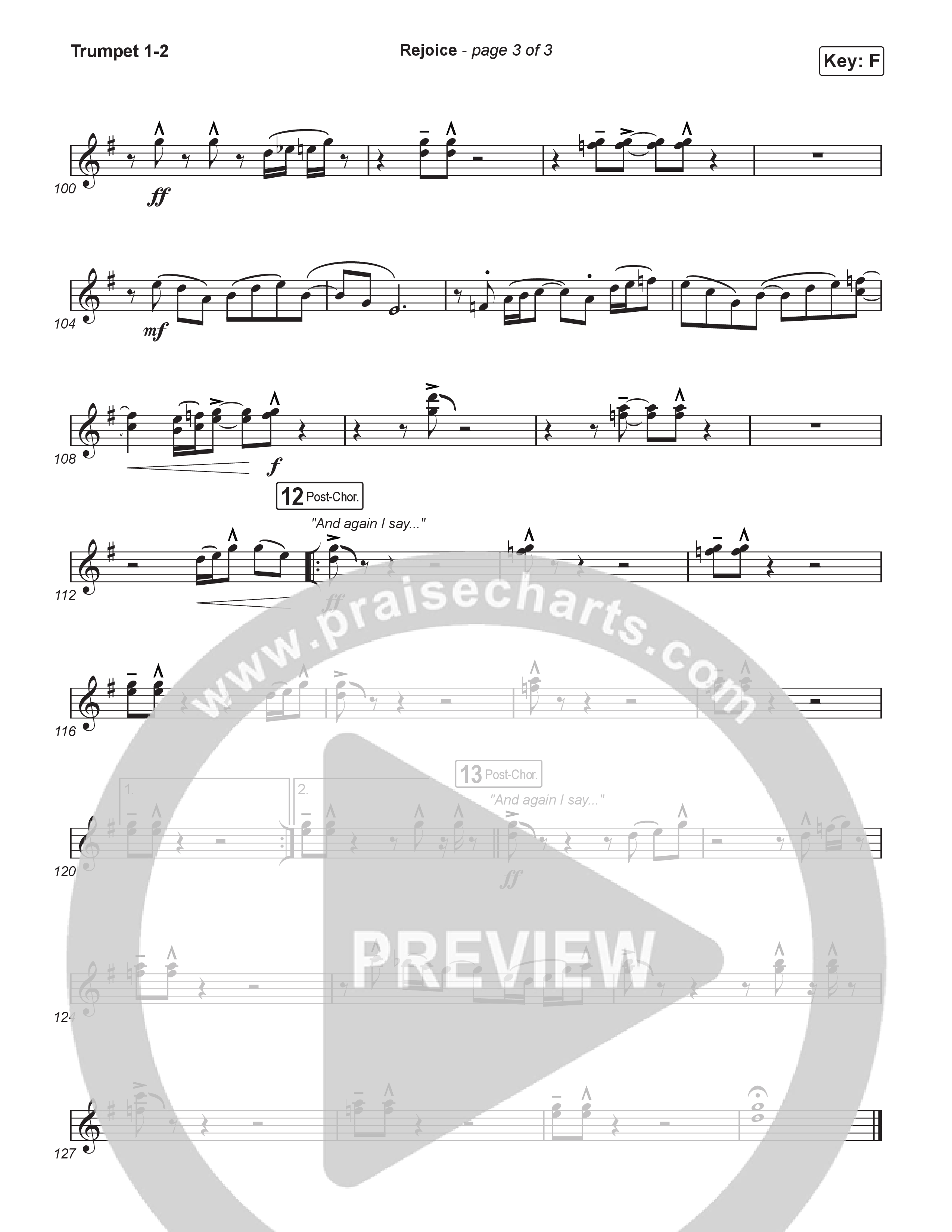 Rejoice (Choral Anthem SATB) Trumpet 1,2 (Charity Gayle / Arr. Luke Gambill)