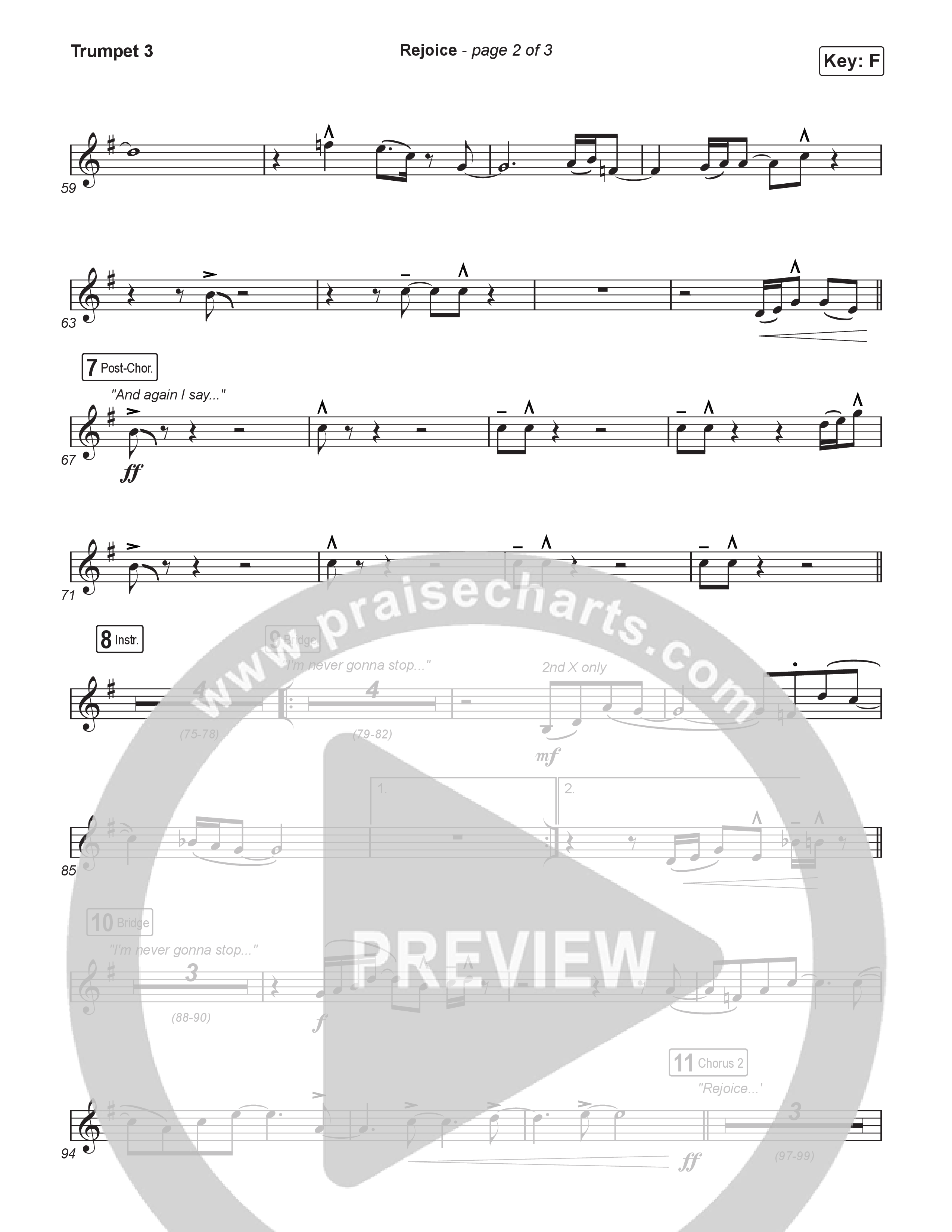 Rejoice (Choral Anthem SATB) Trumpet 3 (Charity Gayle / Arr. Luke Gambill)
