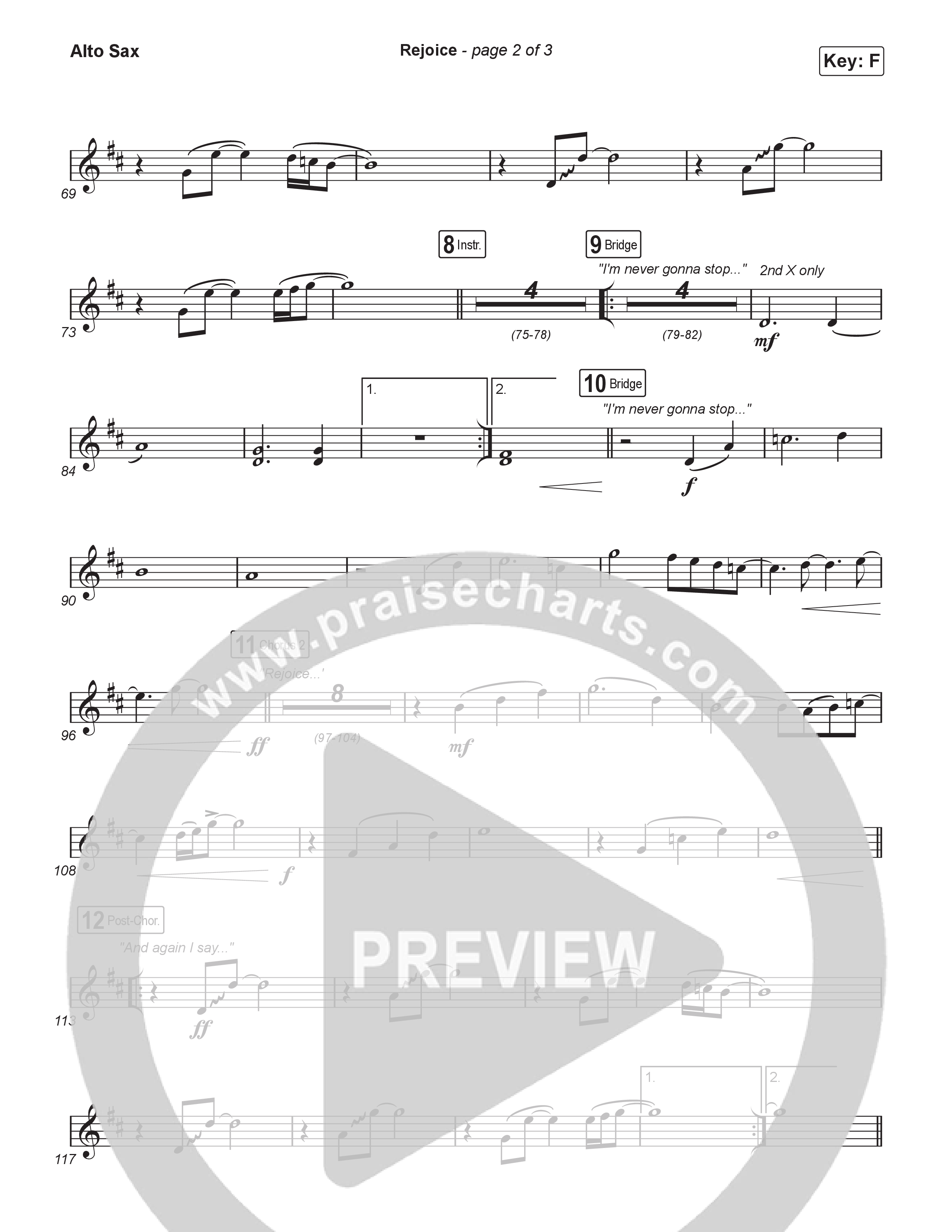 Rejoice (Worship Choir/SAB) Alto Sax (Charity Gayle / Arr. Luke Gambill)