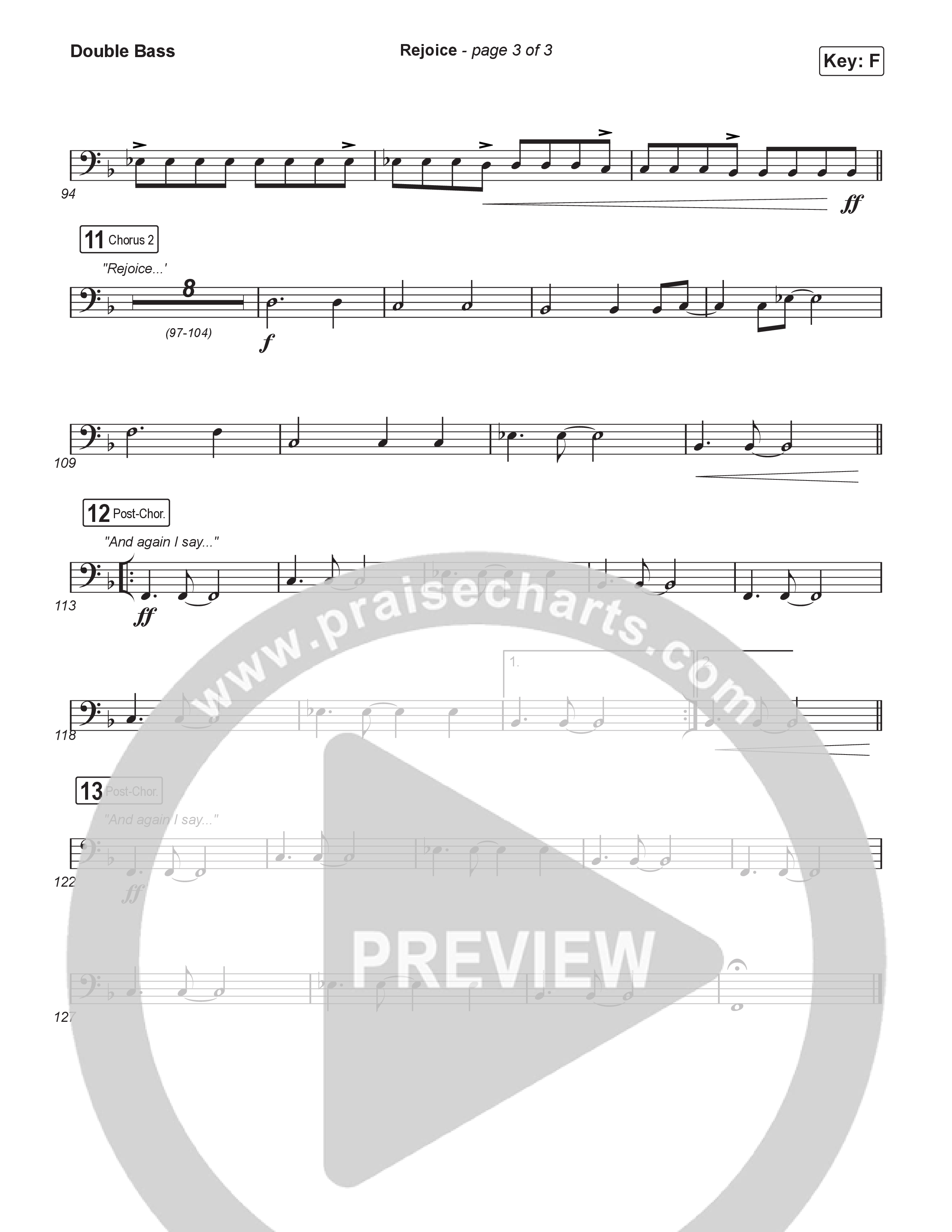 Rejoice (Worship Choir/SAB) Double Bass (Charity Gayle / Arr. Luke Gambill)