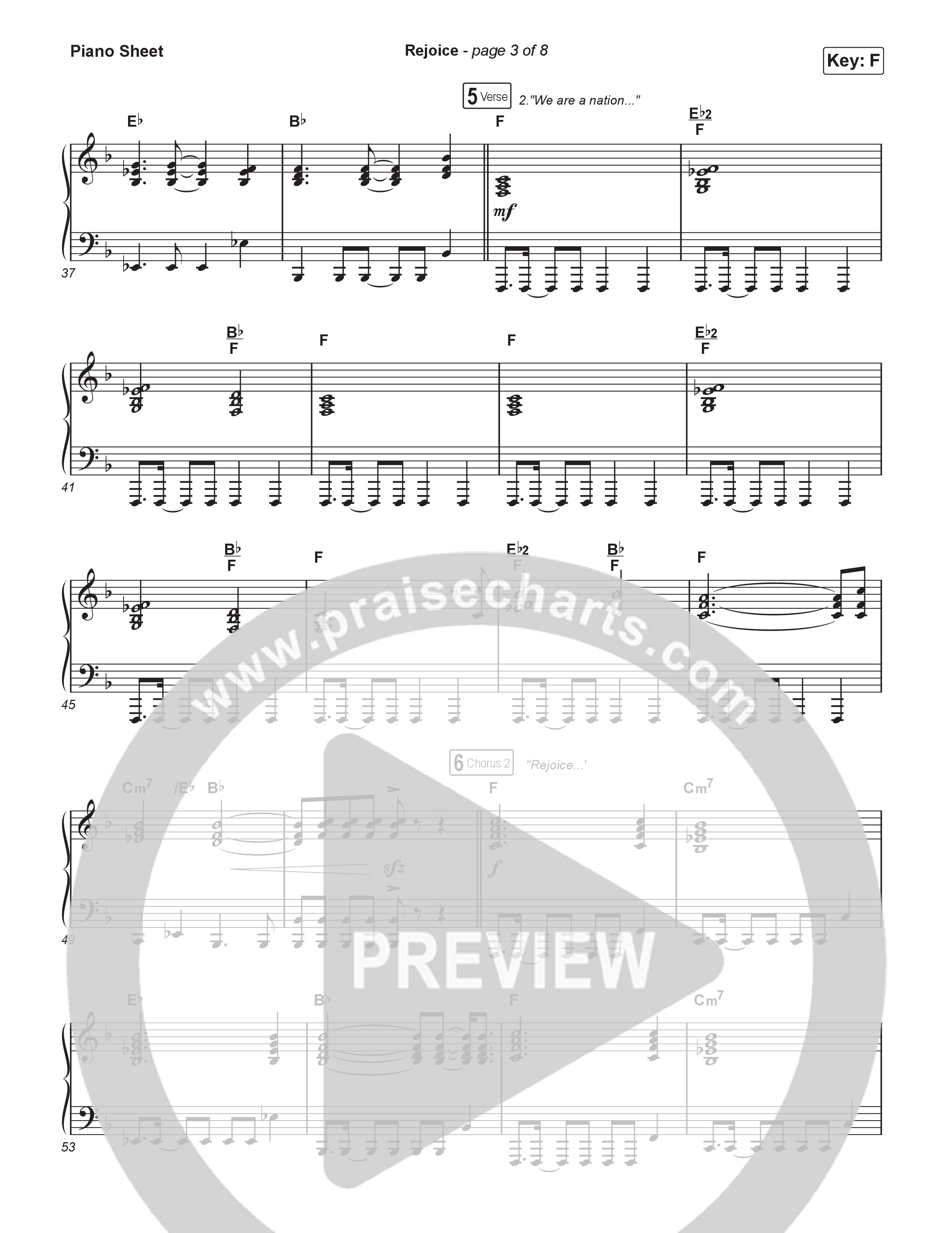 Rejoice (Worship Choir/SAB) Piano Sheet (Charity Gayle / Arr. Luke Gambill)
