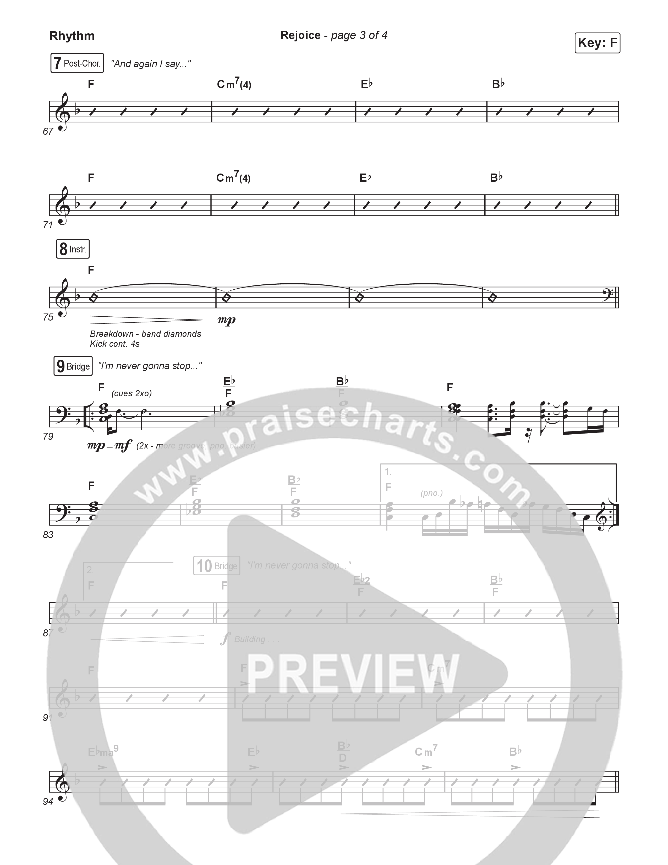 Rejoice (Worship Choir/SAB) Rhythm Chart (Charity Gayle / Arr. Luke Gambill)