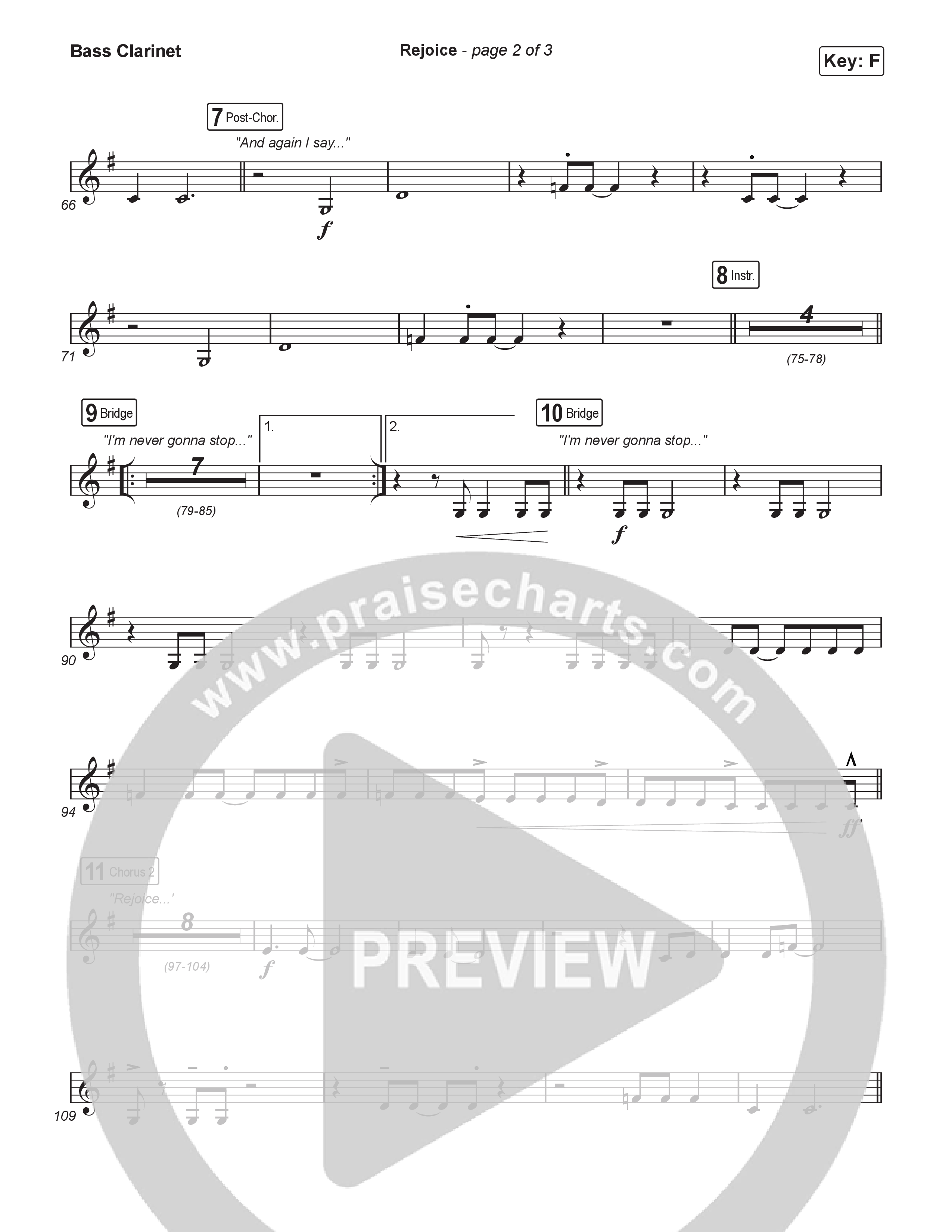 Rejoice (Unison/2-Part) Bass Clarinet (Charity Gayle / Arr. Luke Gambill)