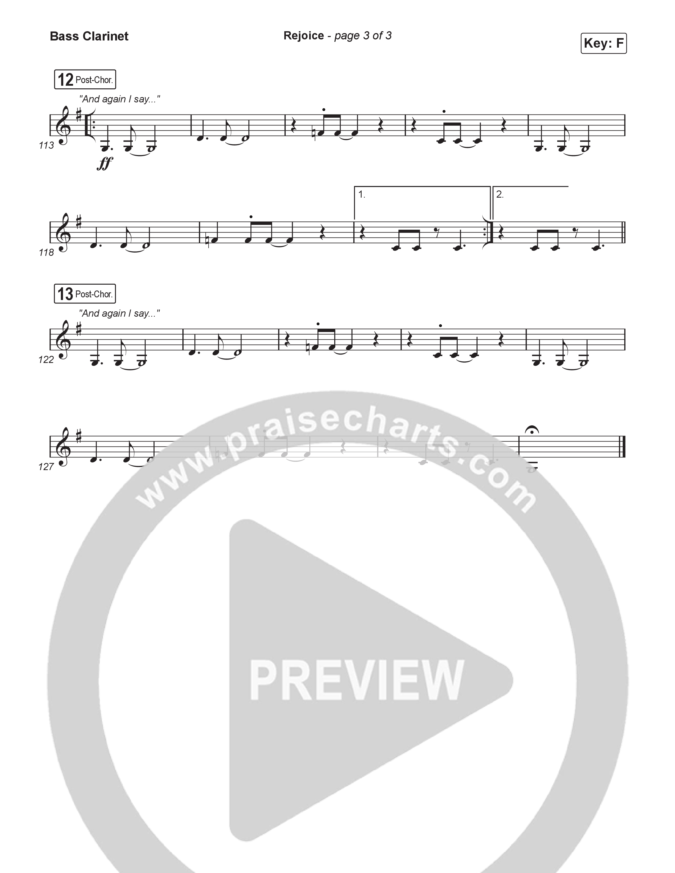 Rejoice (Unison/2-Part) Bass Clarinet (Charity Gayle / Arr. Luke Gambill)