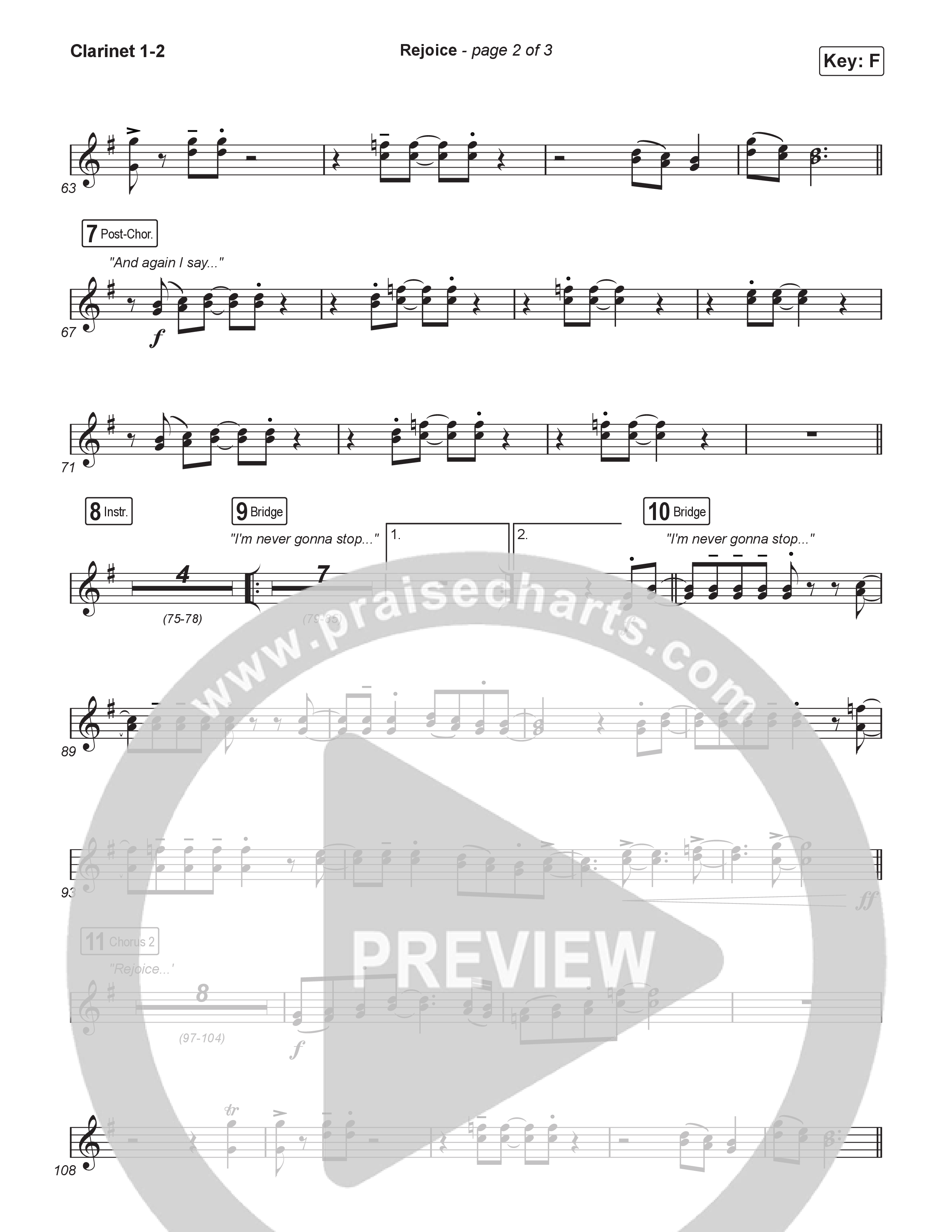 Rejoice (Sing It Now) Clarinet 1/2 (Charity Gayle / Arr. Luke Gambill)