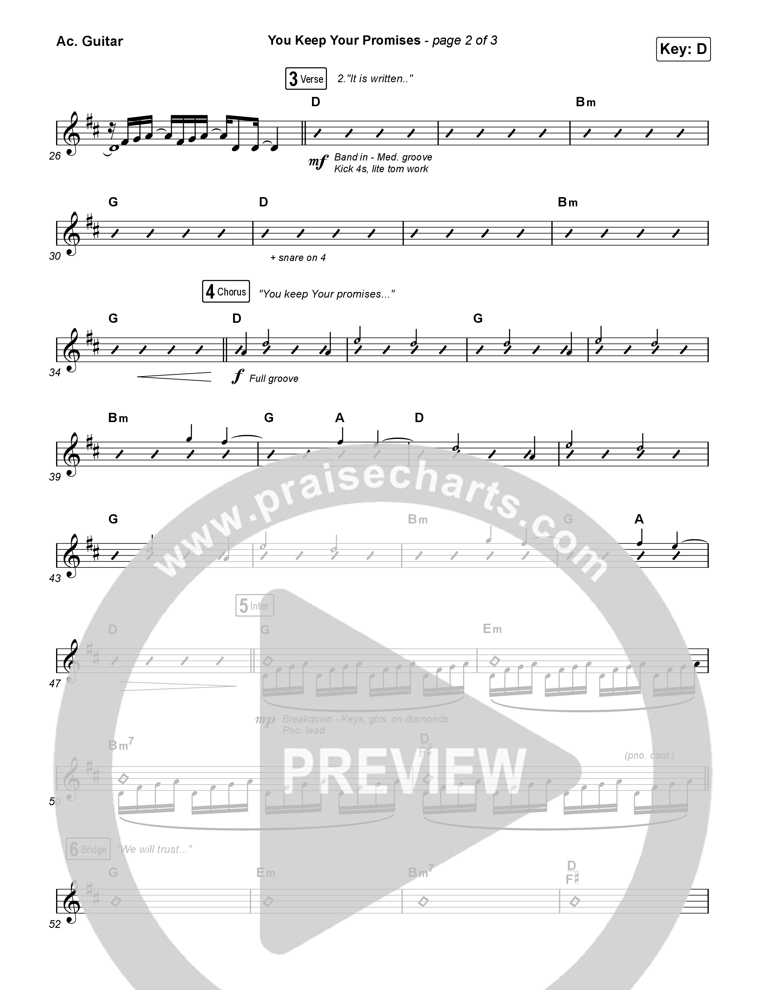 You Keep Your Promises (Choral Anthem SATB) Acoustic Guitar (Charity Gayle / Arr. Luke Gambill)