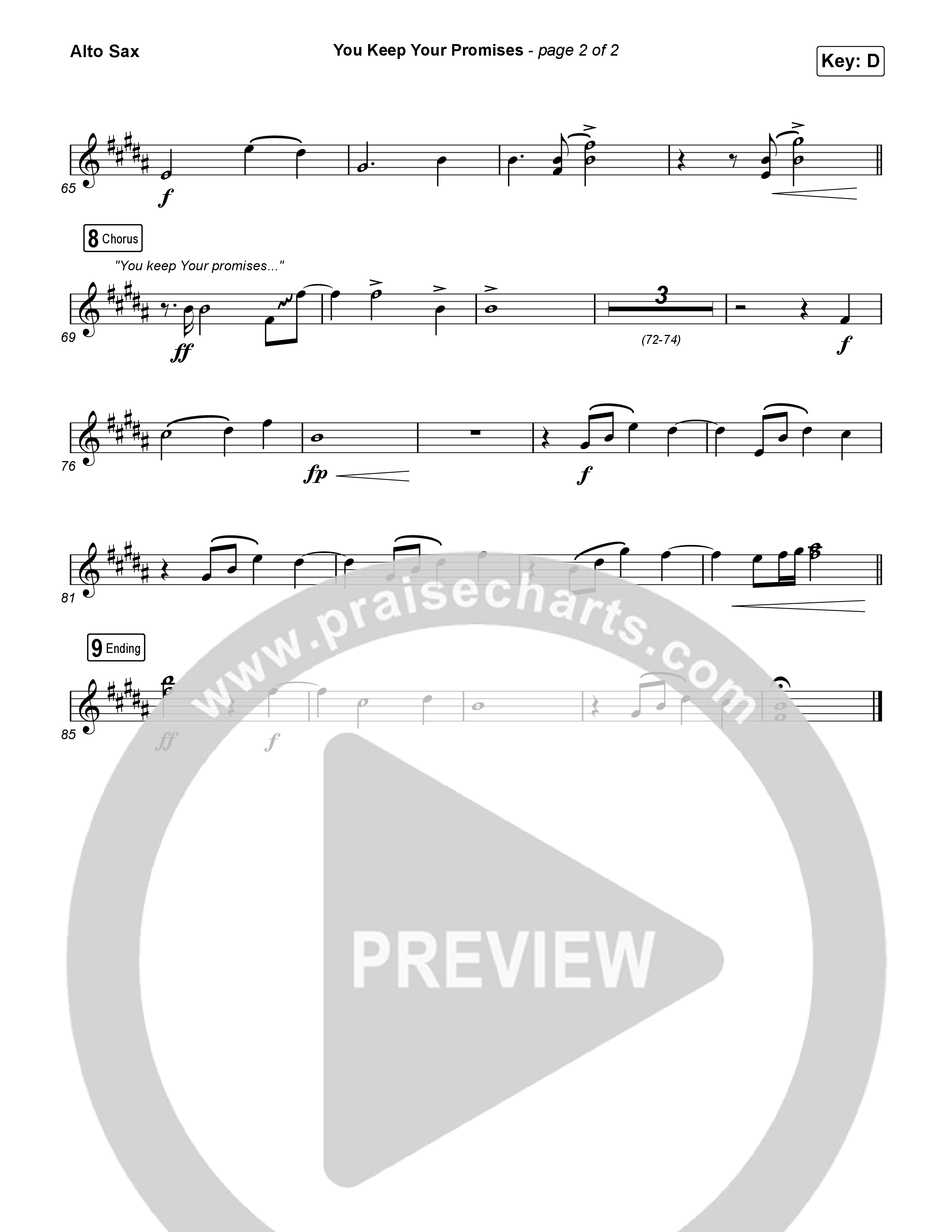 You Keep Your Promises (Choral Anthem SATB) Alto Sax (Charity Gayle / Arr. Luke Gambill)