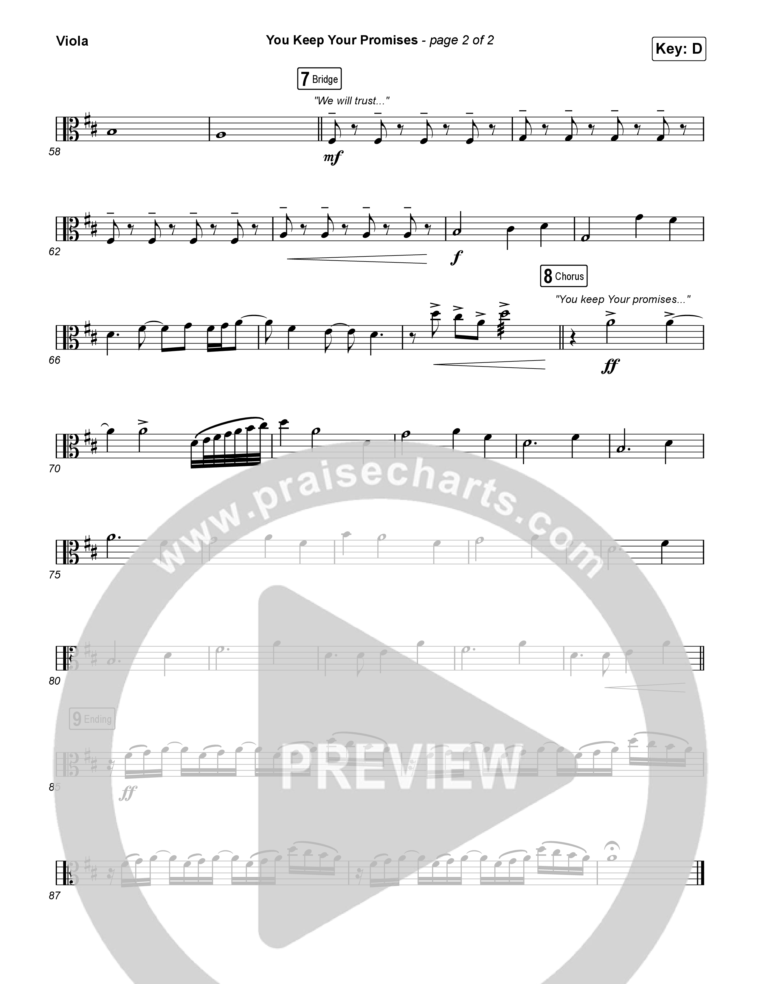 You Keep Your Promises (Choral Anthem SATB) Viola (Charity Gayle / Arr. Luke Gambill)