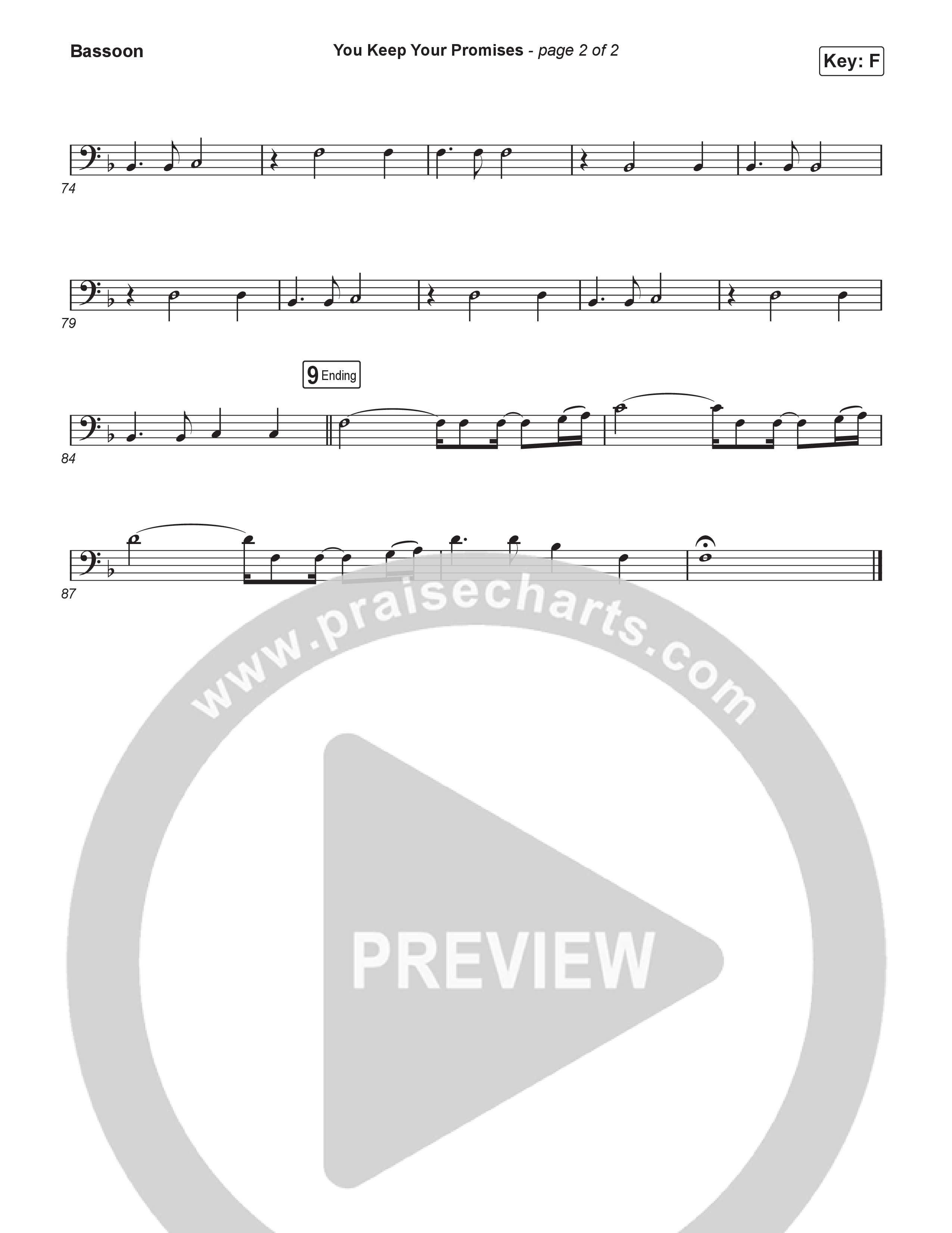 You Keep Your Promises (Worship Choir/SAB) Bassoon (Charity Gayle / Arr. Luke Gambill)