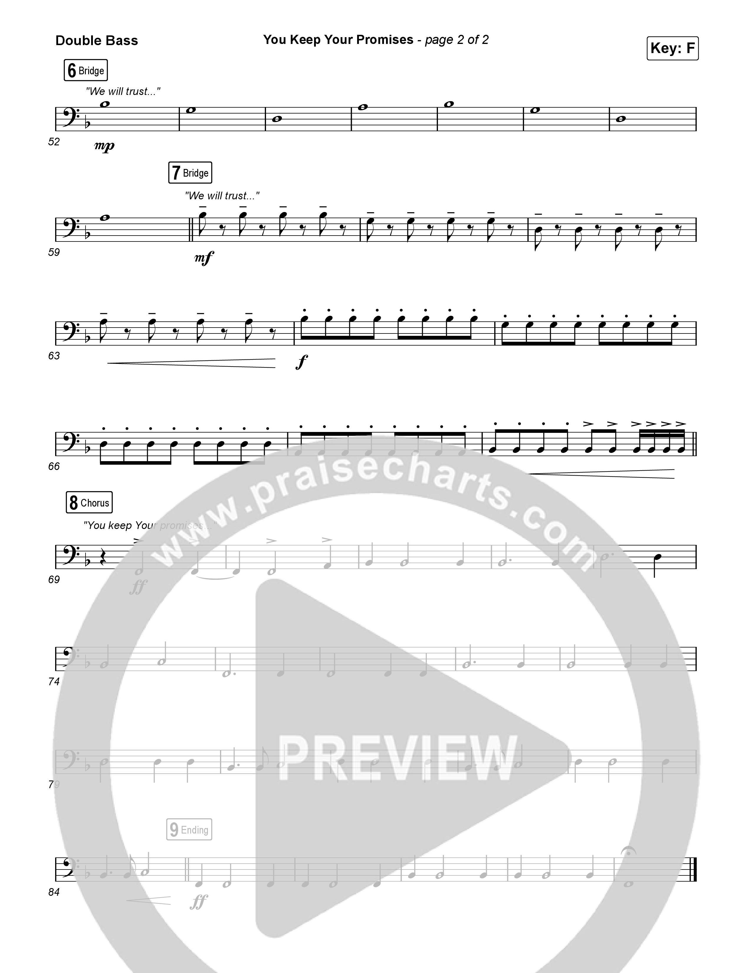 You Keep Your Promises (Sing It Now) Double Bass (Charity Gayle / Arr. Luke Gambill)