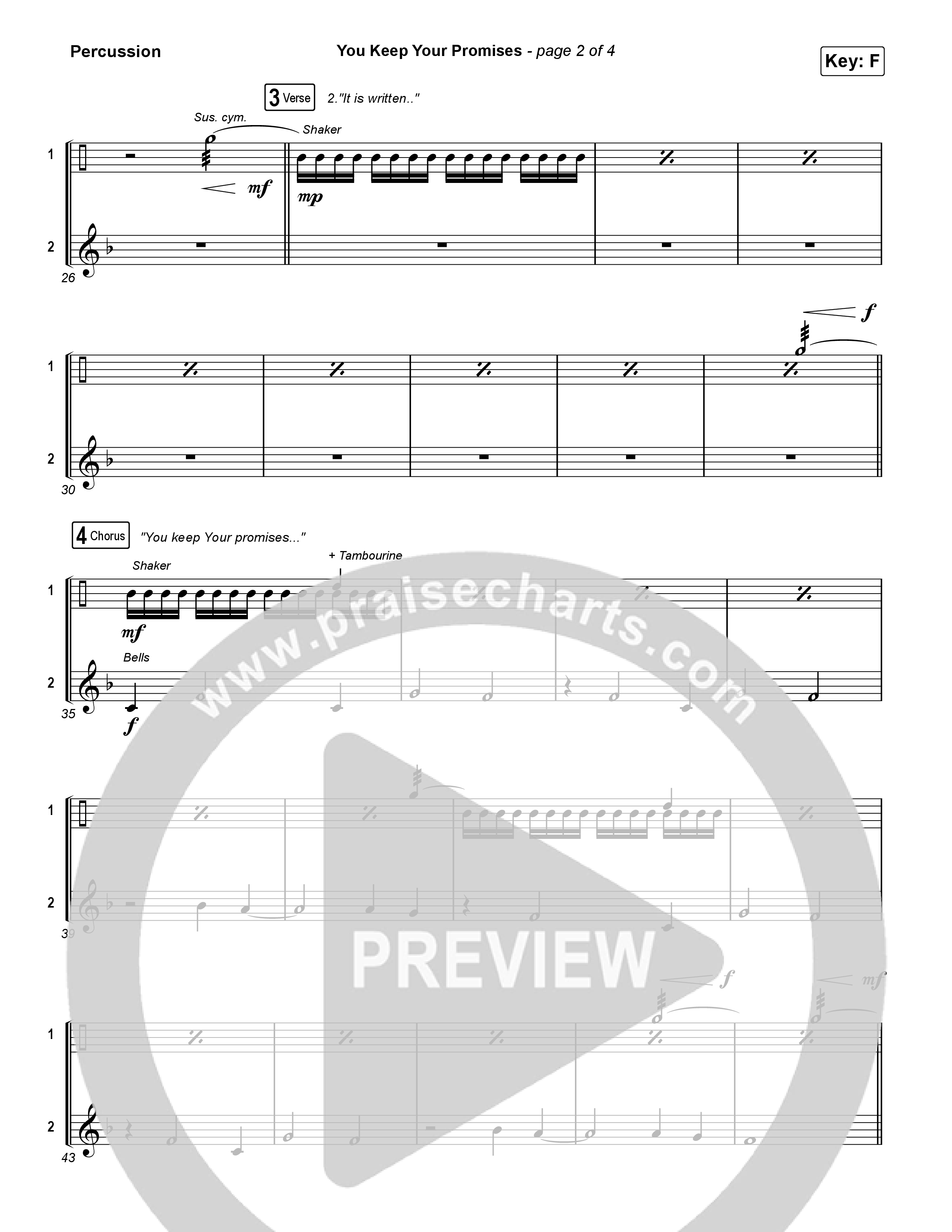 You Keep Your Promises (Sing It Now) Percussion (Charity Gayle / Arr. Luke Gambill)